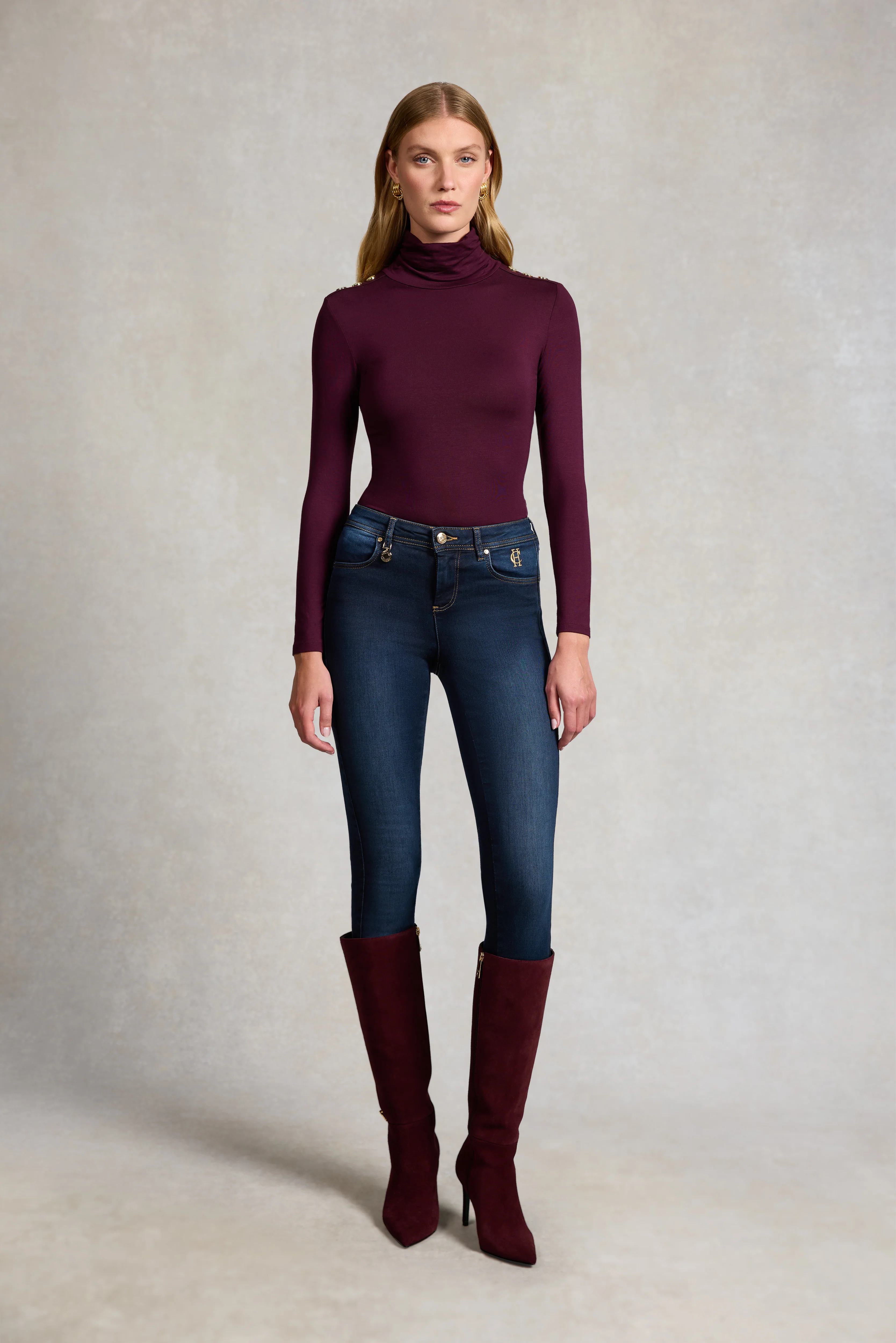 Essential Roll Neck (Burgundy) - Image 3