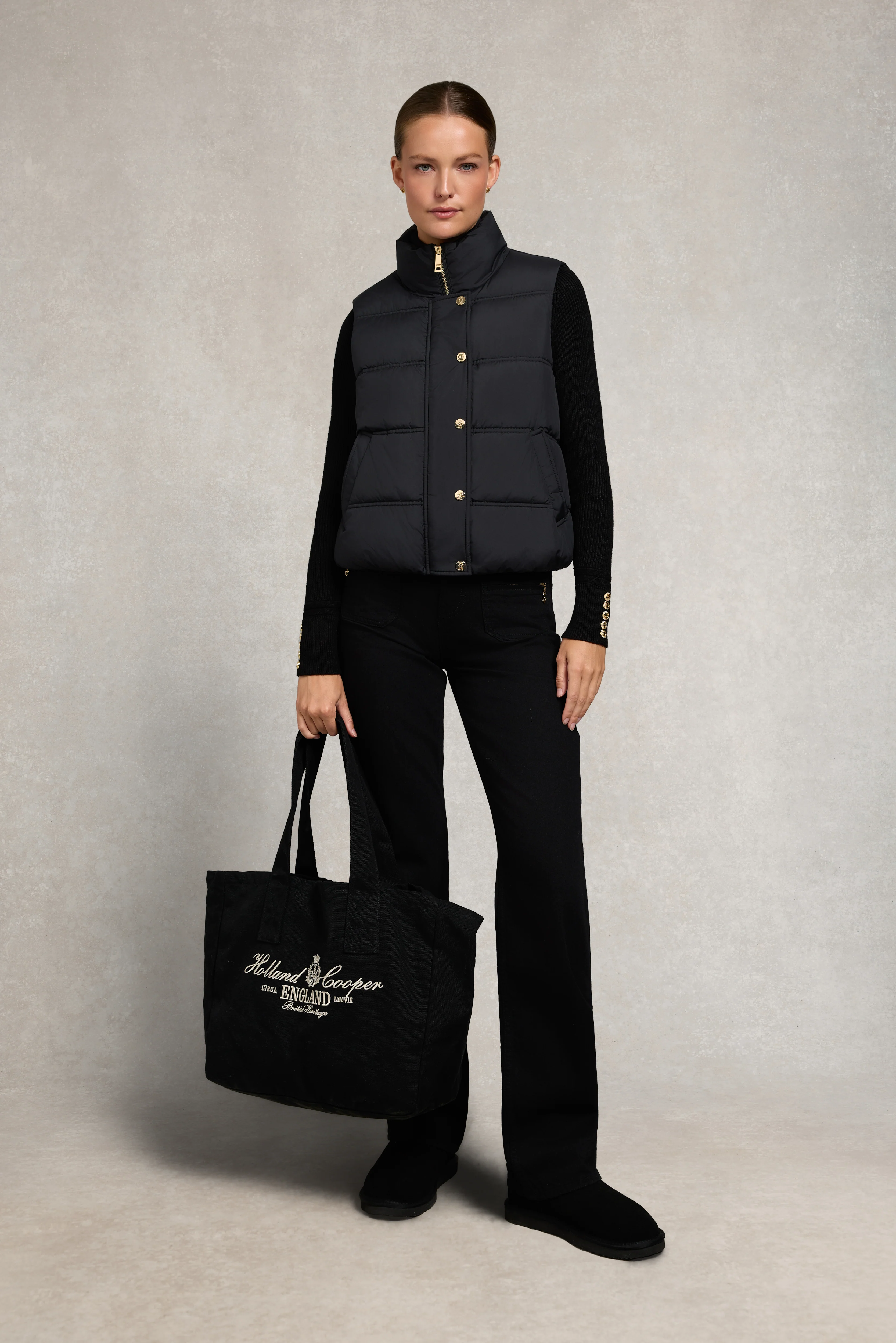 Essential Tote Bag (Black Ecru) - Image 3