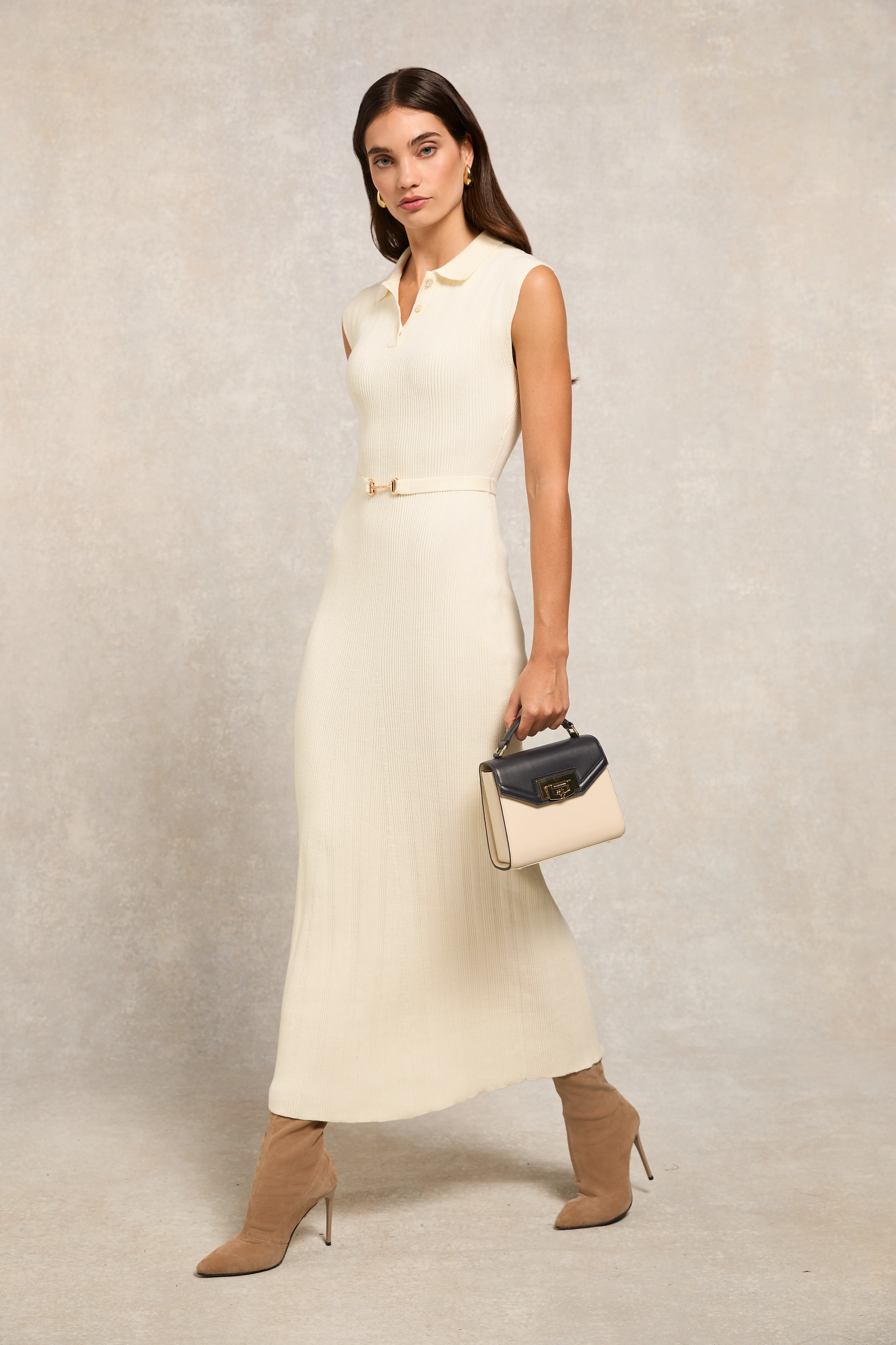 Evie Knit Maxi Dress (Natural) - Image 3