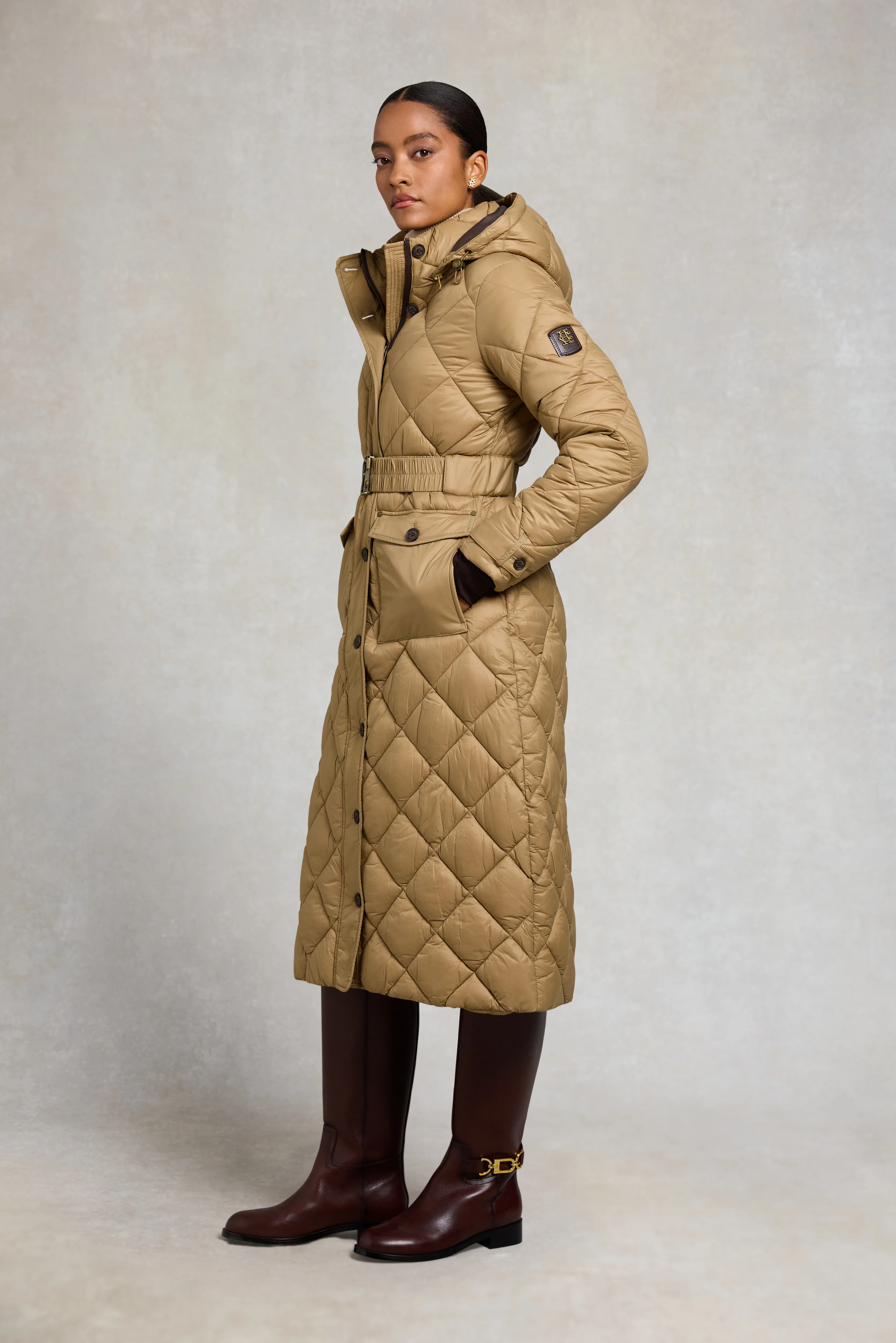 Farnham Longline Coat (Sand) - Image 2