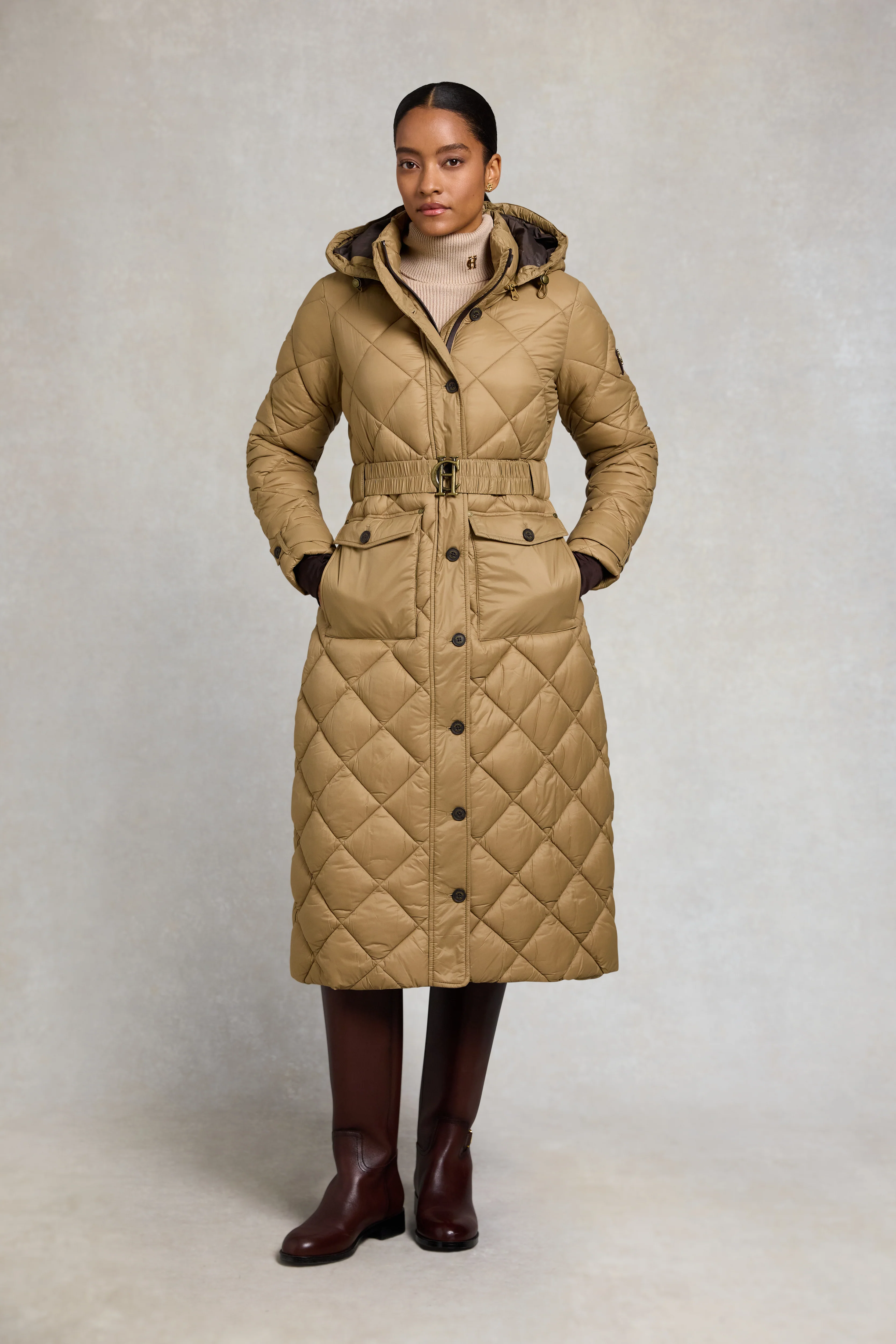 Farnham Longline Coat (Sand) - Image 3