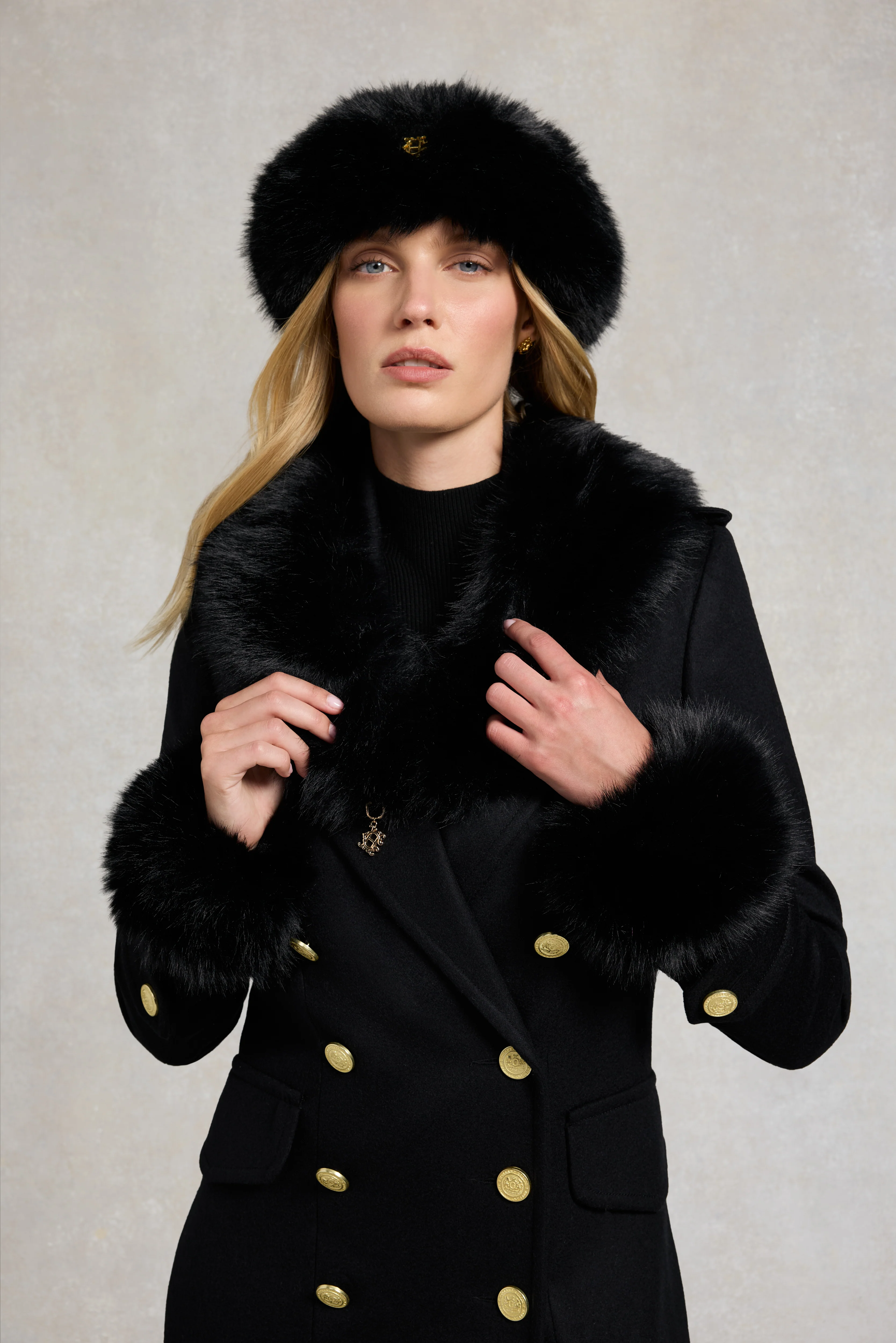 Faux Fur Headband (Black) - Image 2