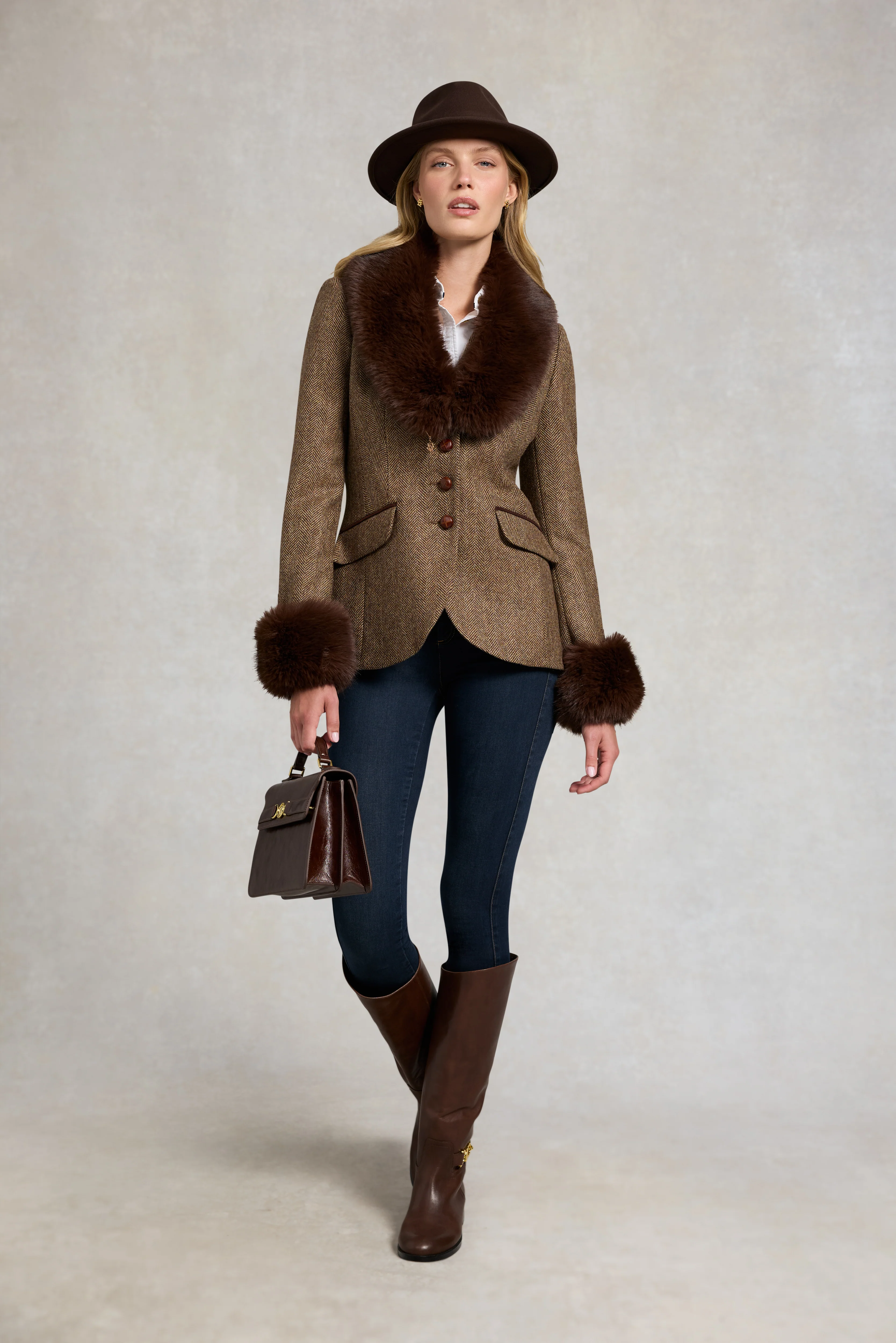 Faux Fur Headband (Chocolate) - Image 4