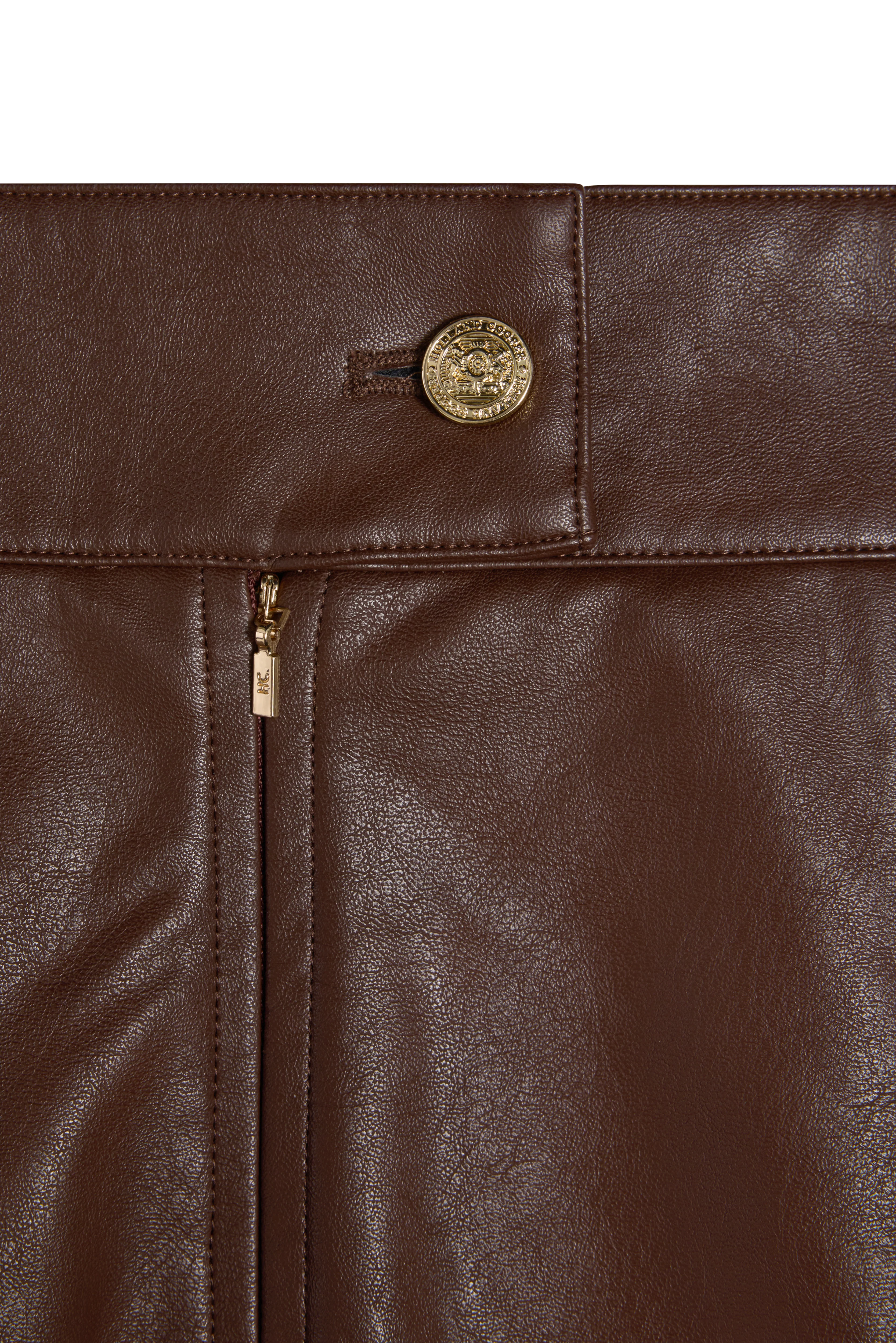 Faux Leather Mayfair Skirt (Espresso) - Image 7