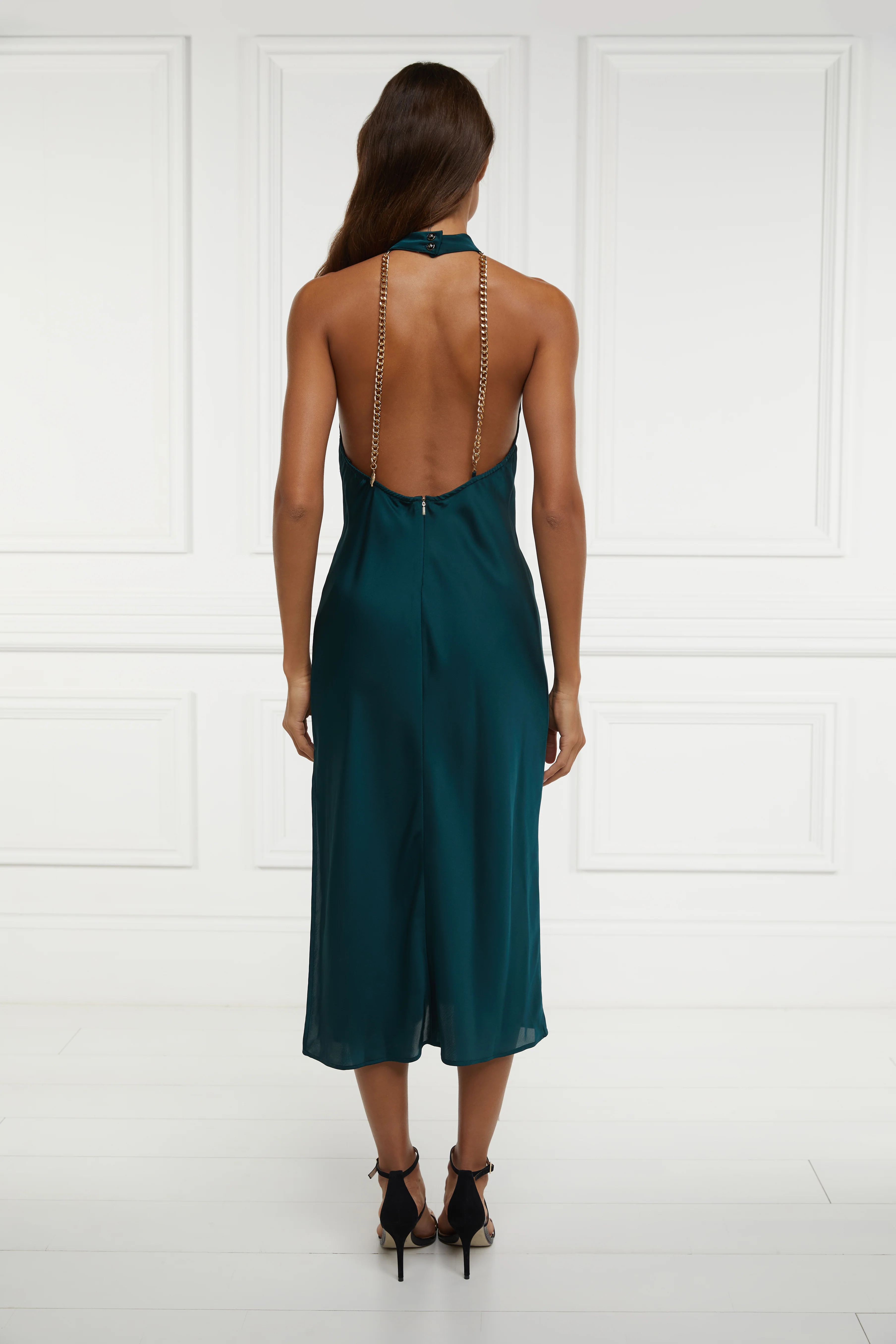 Florence Satin Dress (Emerald) - Image 6