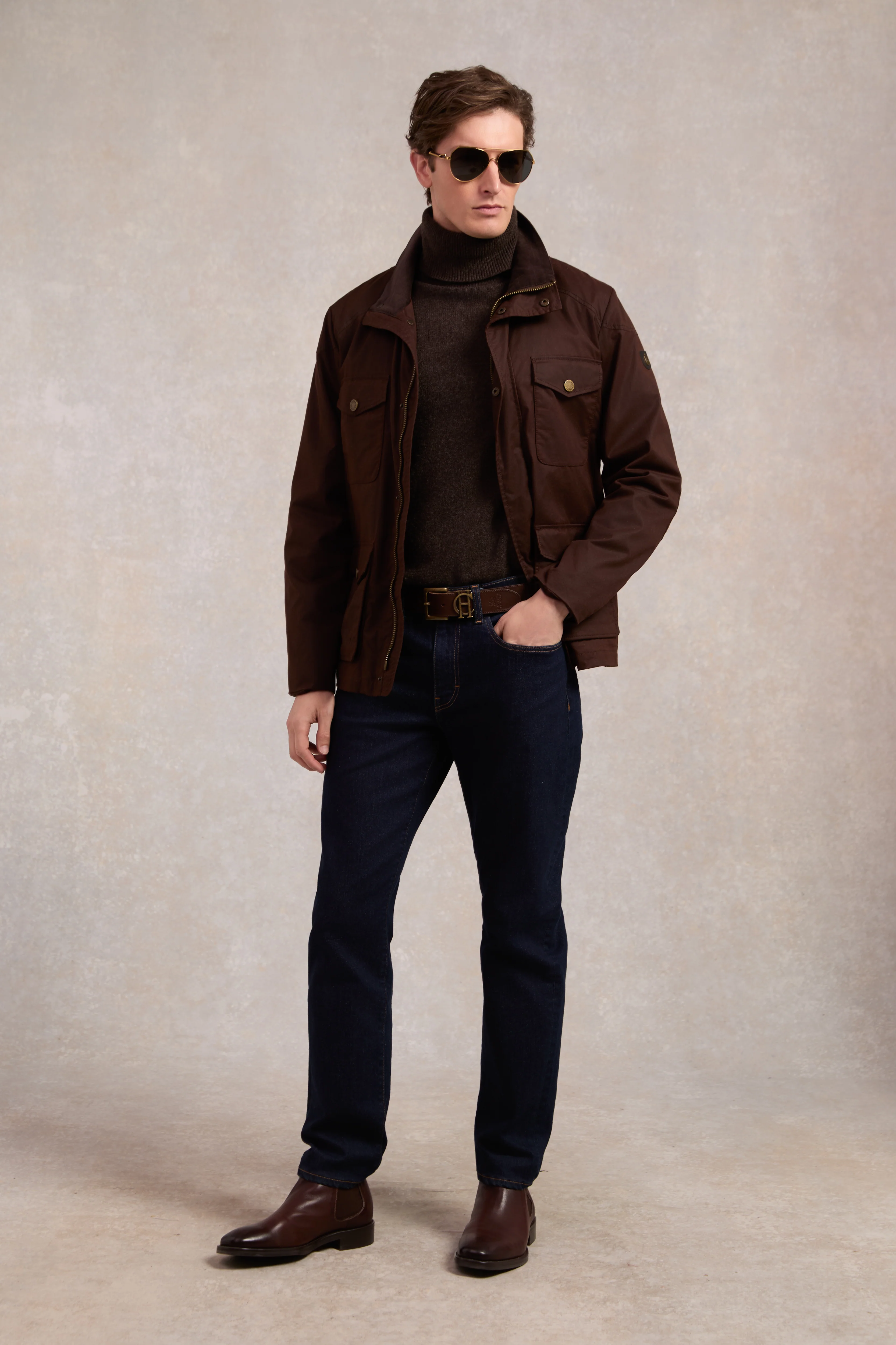 Four Pocket Wax Jacket (Chocolate) - Image 3