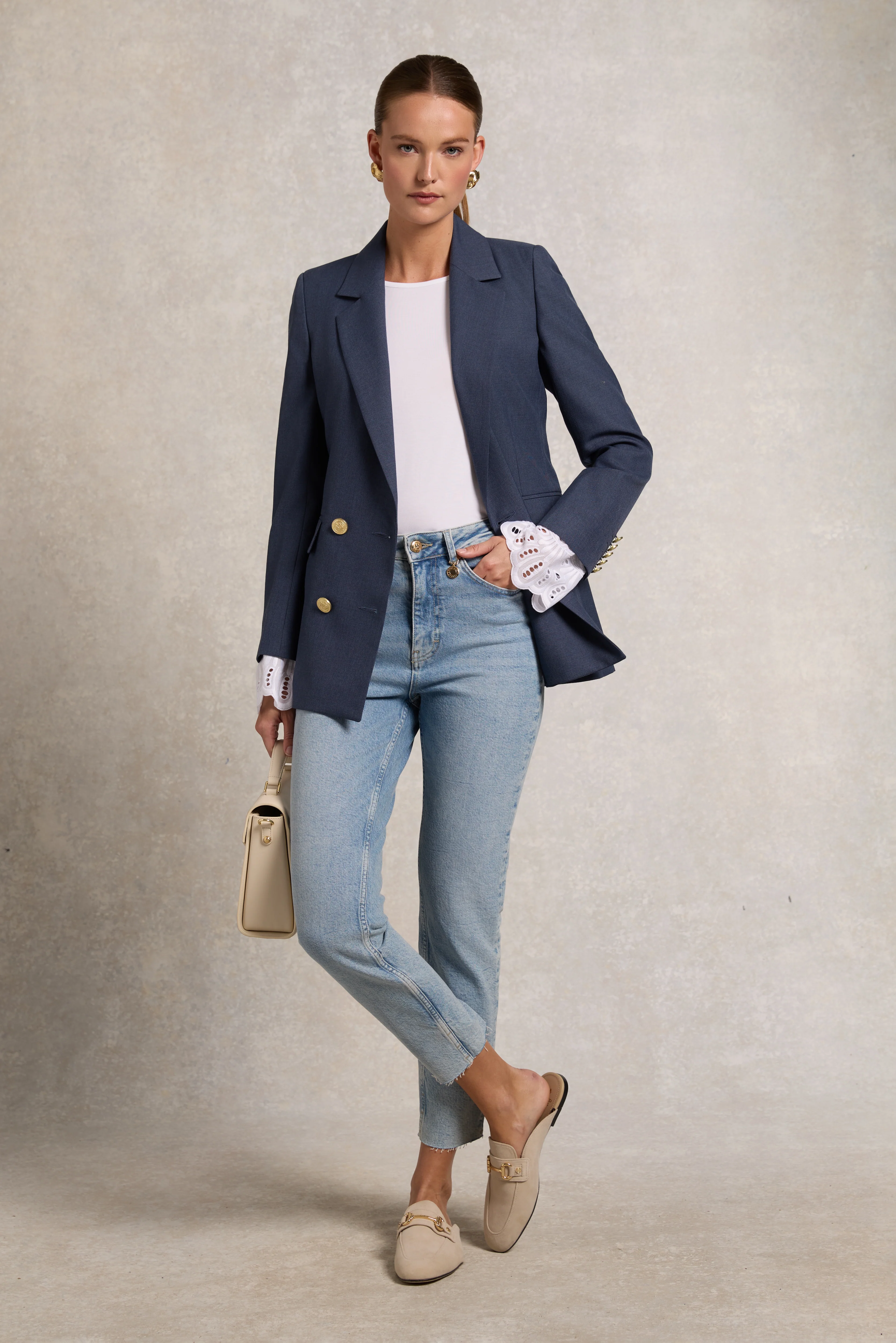 Francesca Jersey Blouse (White) - Image 3