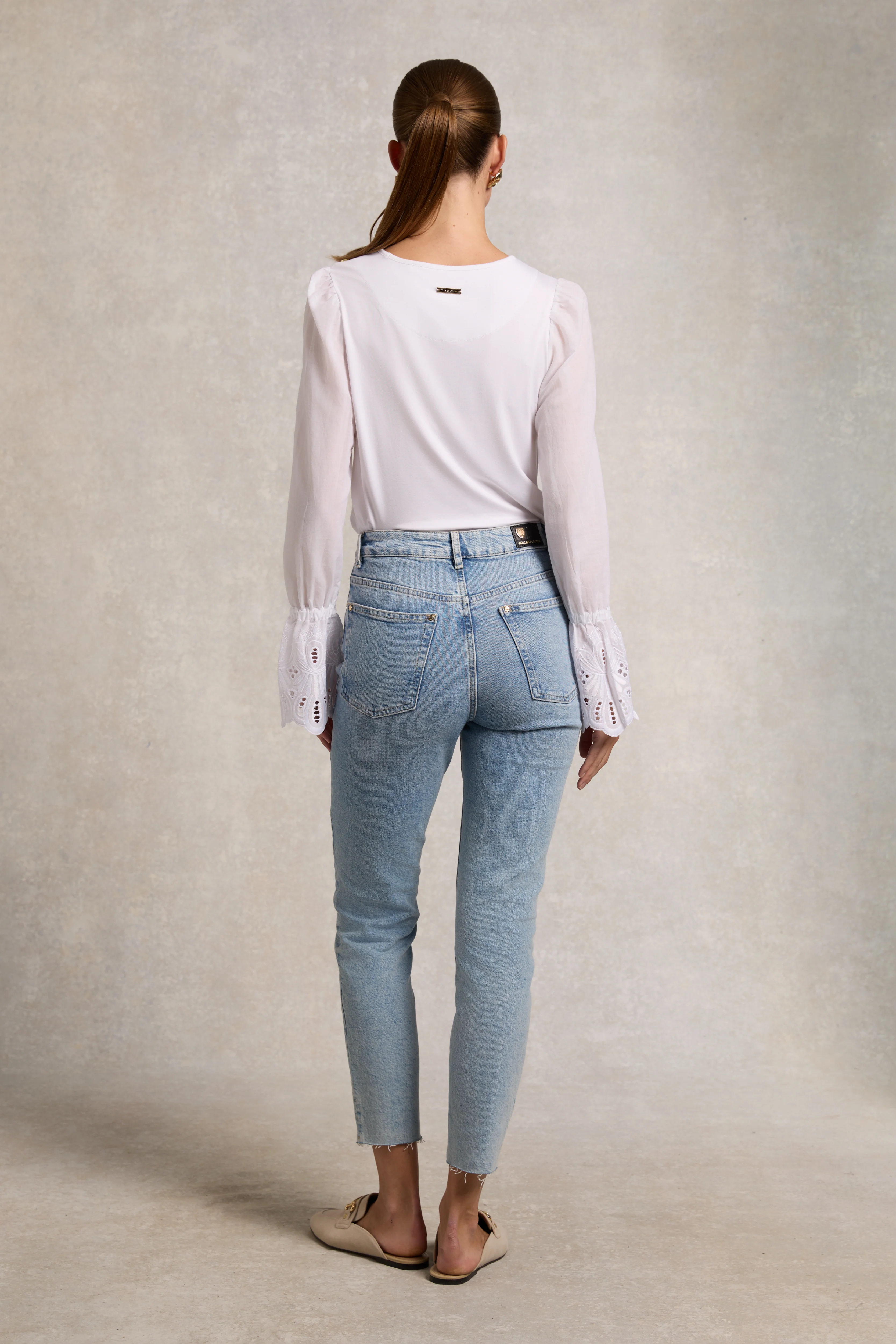Francesca Jersey Blouse (White) - Image 6