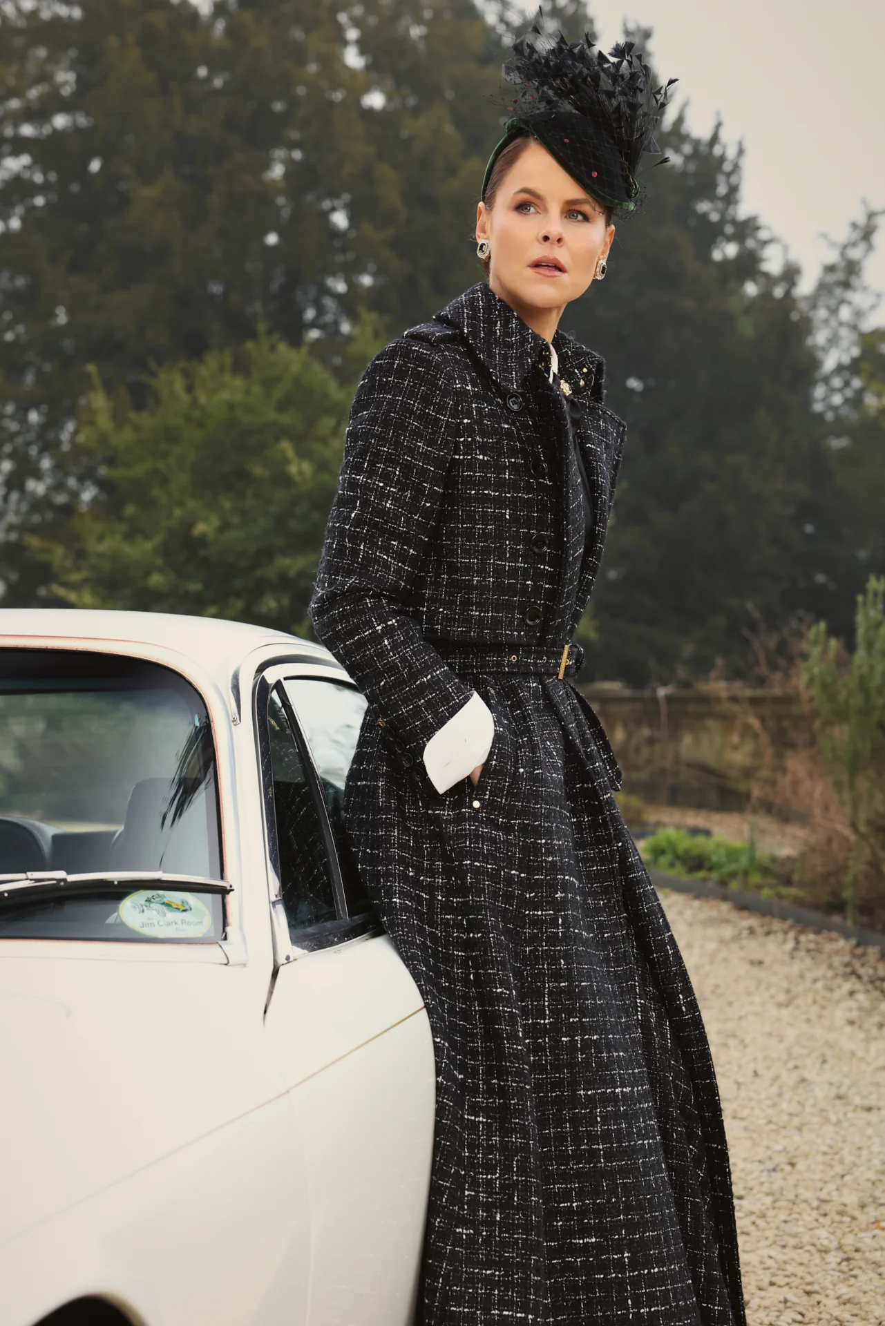 Full Length Cheltenham Trench Coat (Black & Silver Couture Tweed) - Image 7
