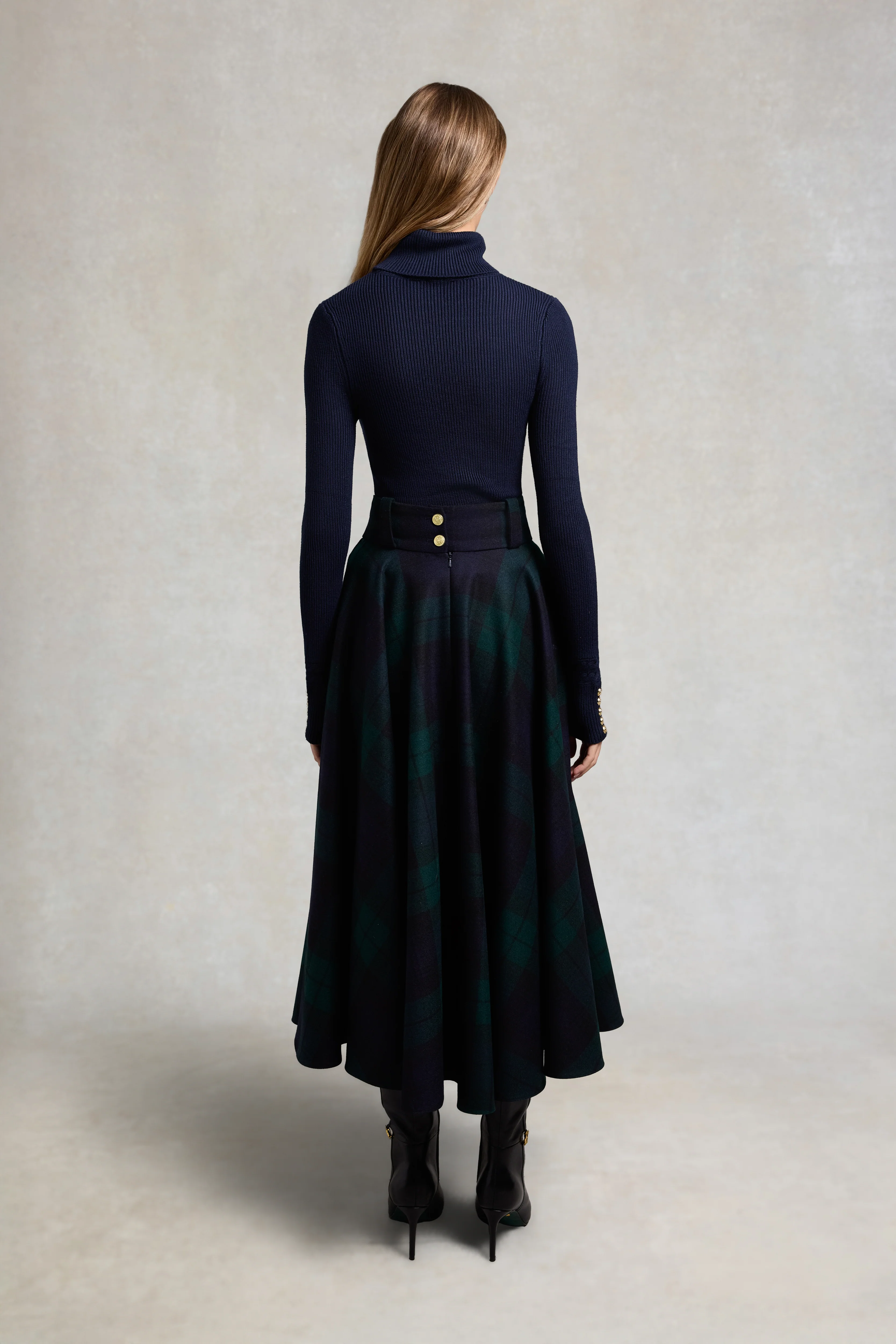 360 Maxi Tweed Circle Skirt (Blackwatch) - Image 6
