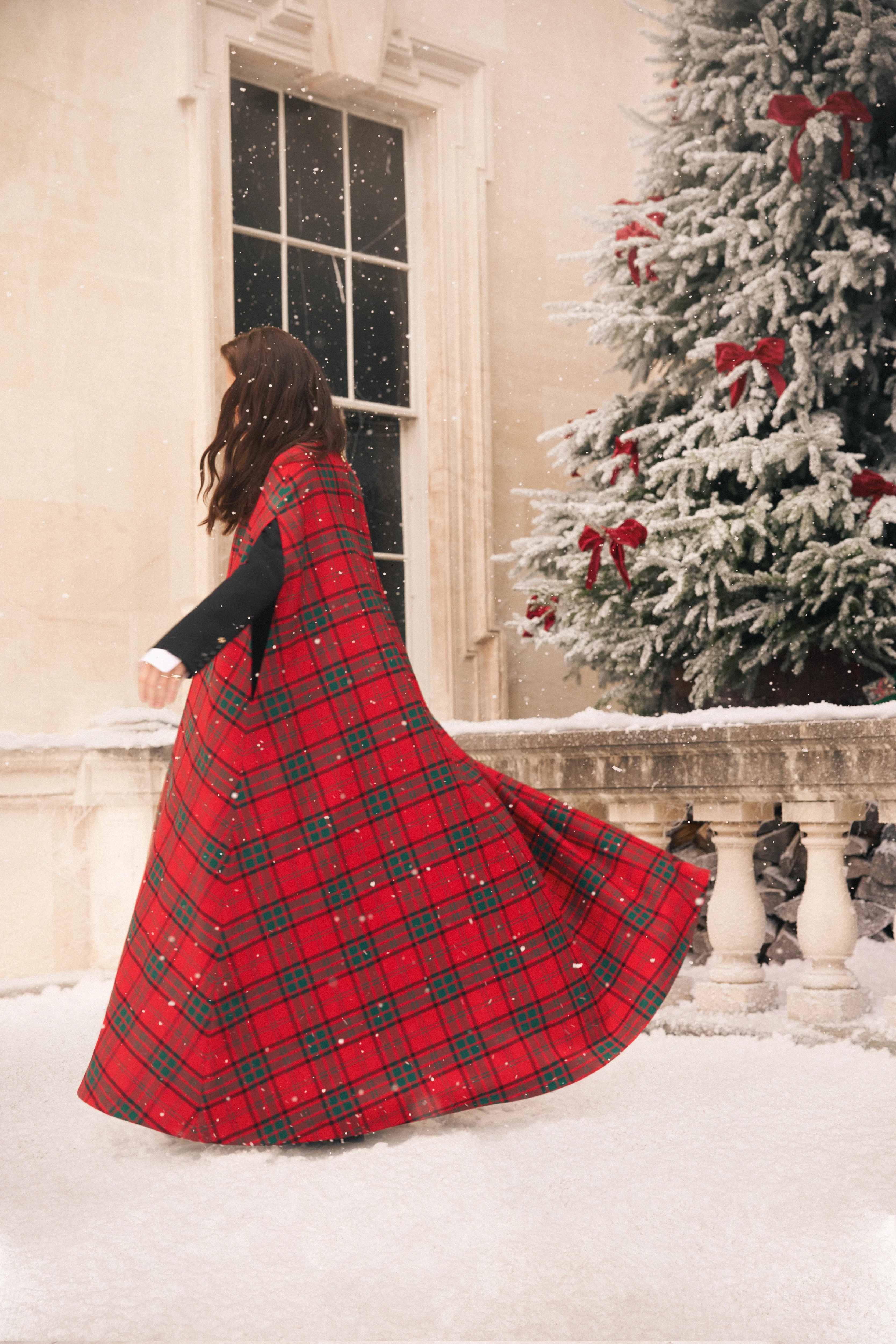 Full Length Knightsbridge Cape (Red Tartan) - Image 2