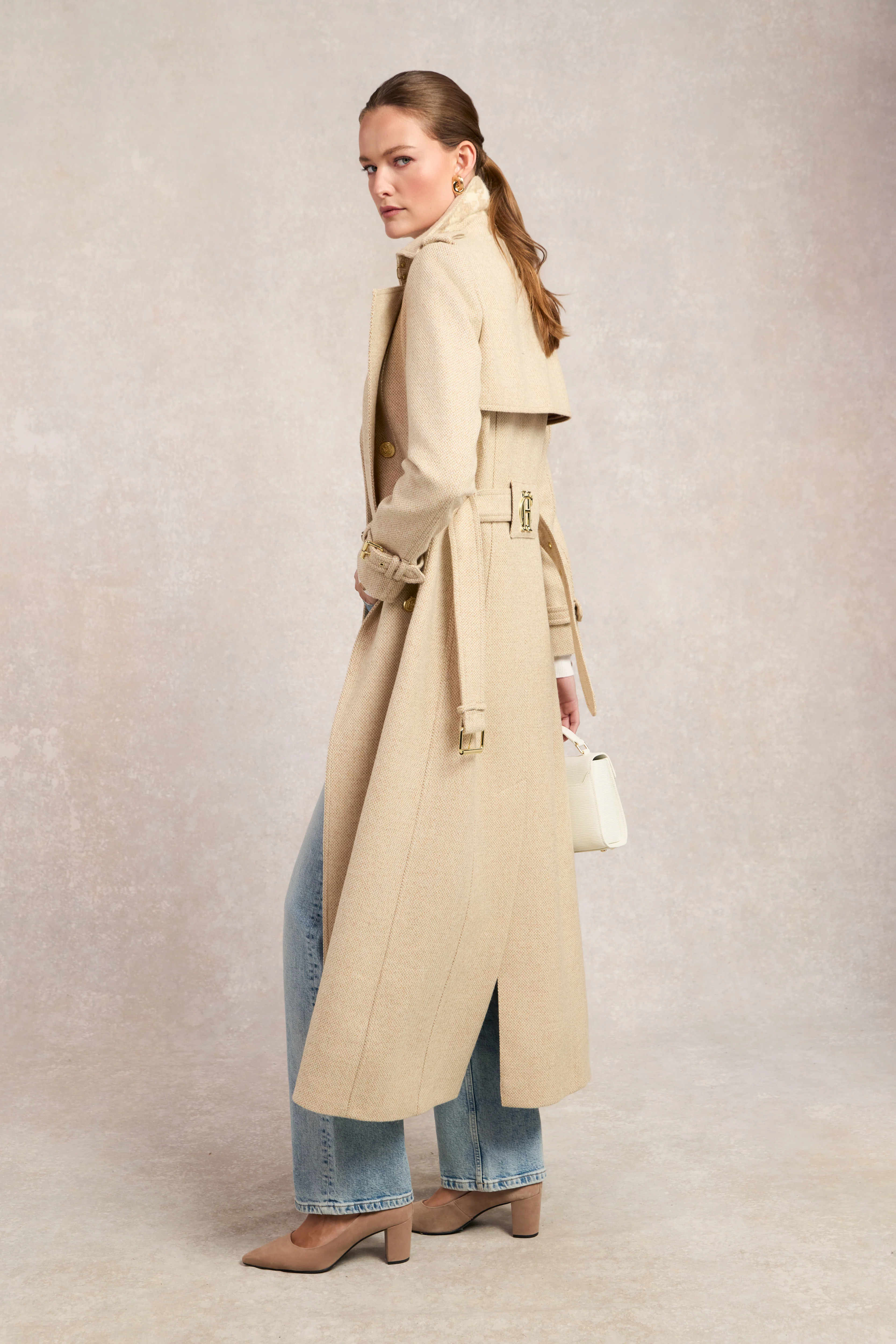 Full Length Marlborough Trench Coat (Biscuit) - Image 2