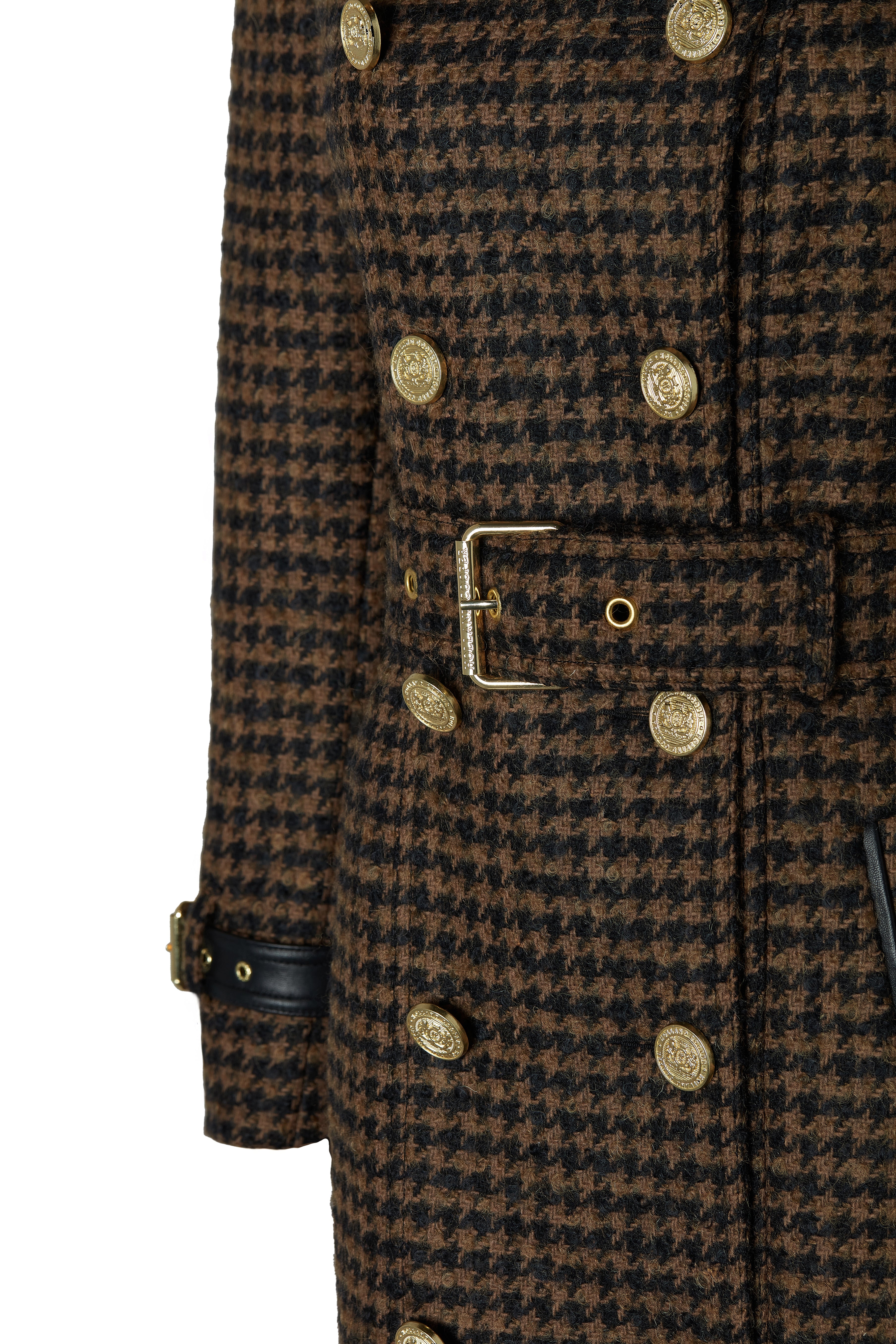 Full Length Marlborough Trench Coat (Chocolate Houndstooth) - Image 13