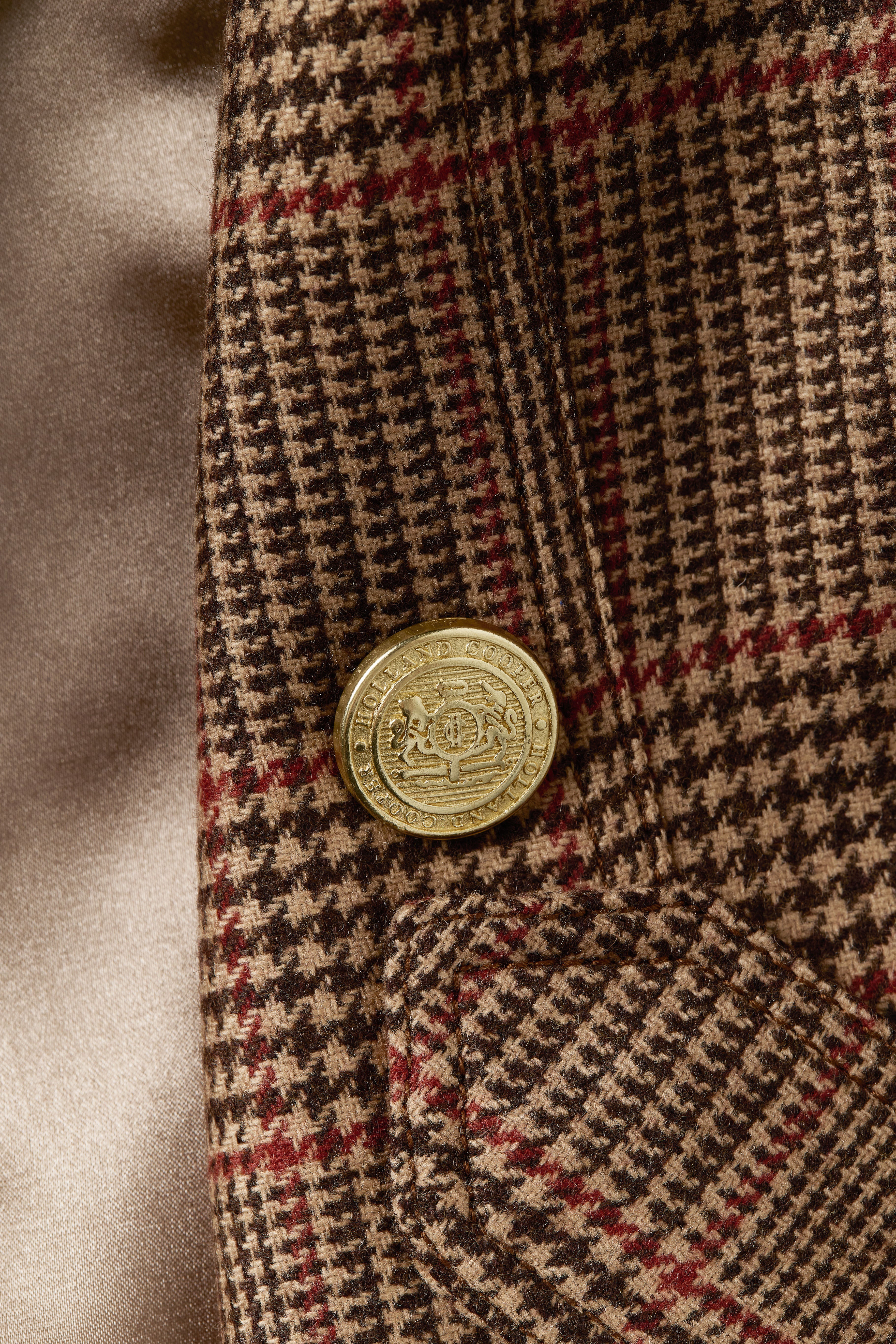 Full Length Marlborough Trench Coat (Clarence Check Merlot) - Image 9