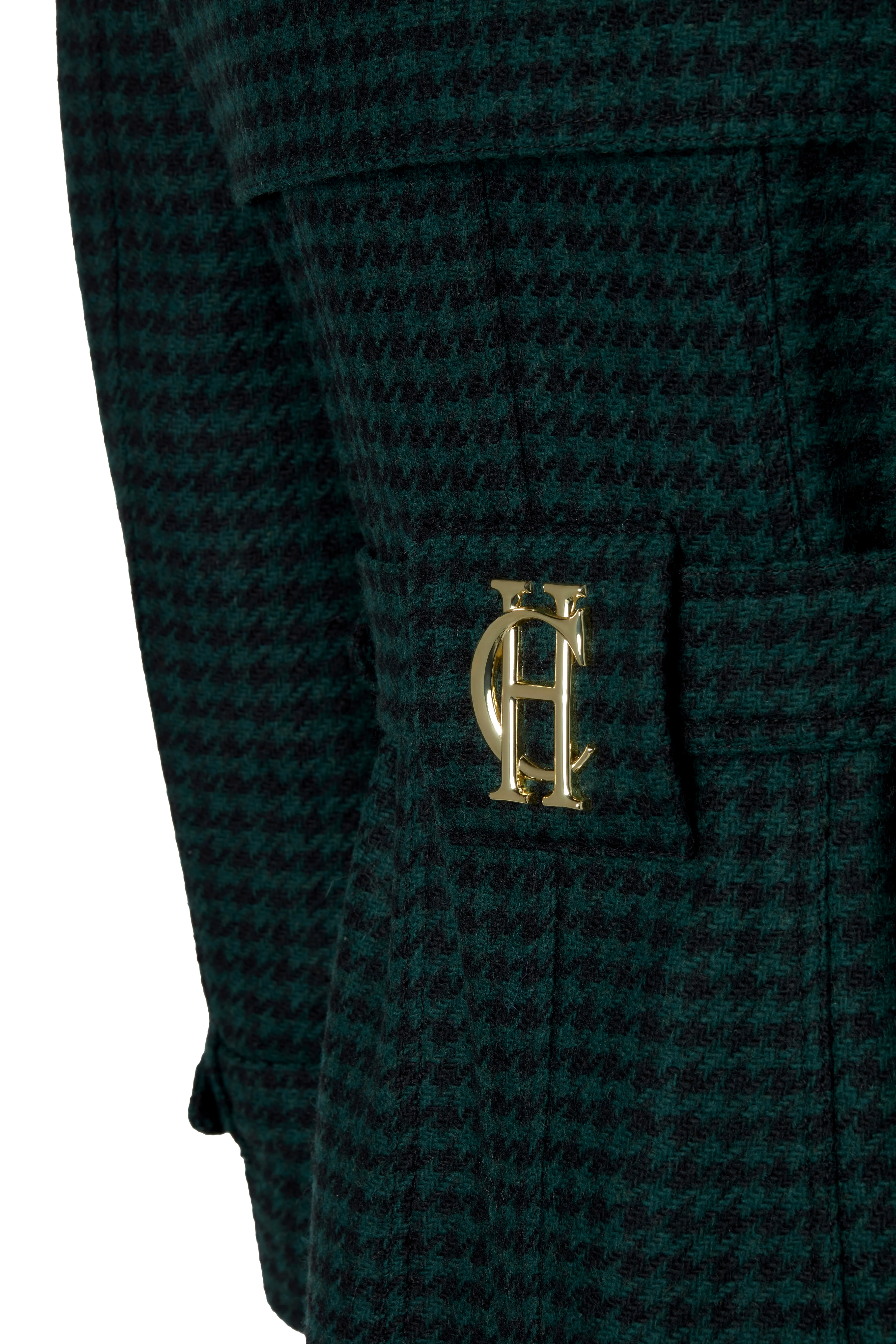 Full Length Marlborough Trench Coat (Emerald Houndstooth) - Image 11