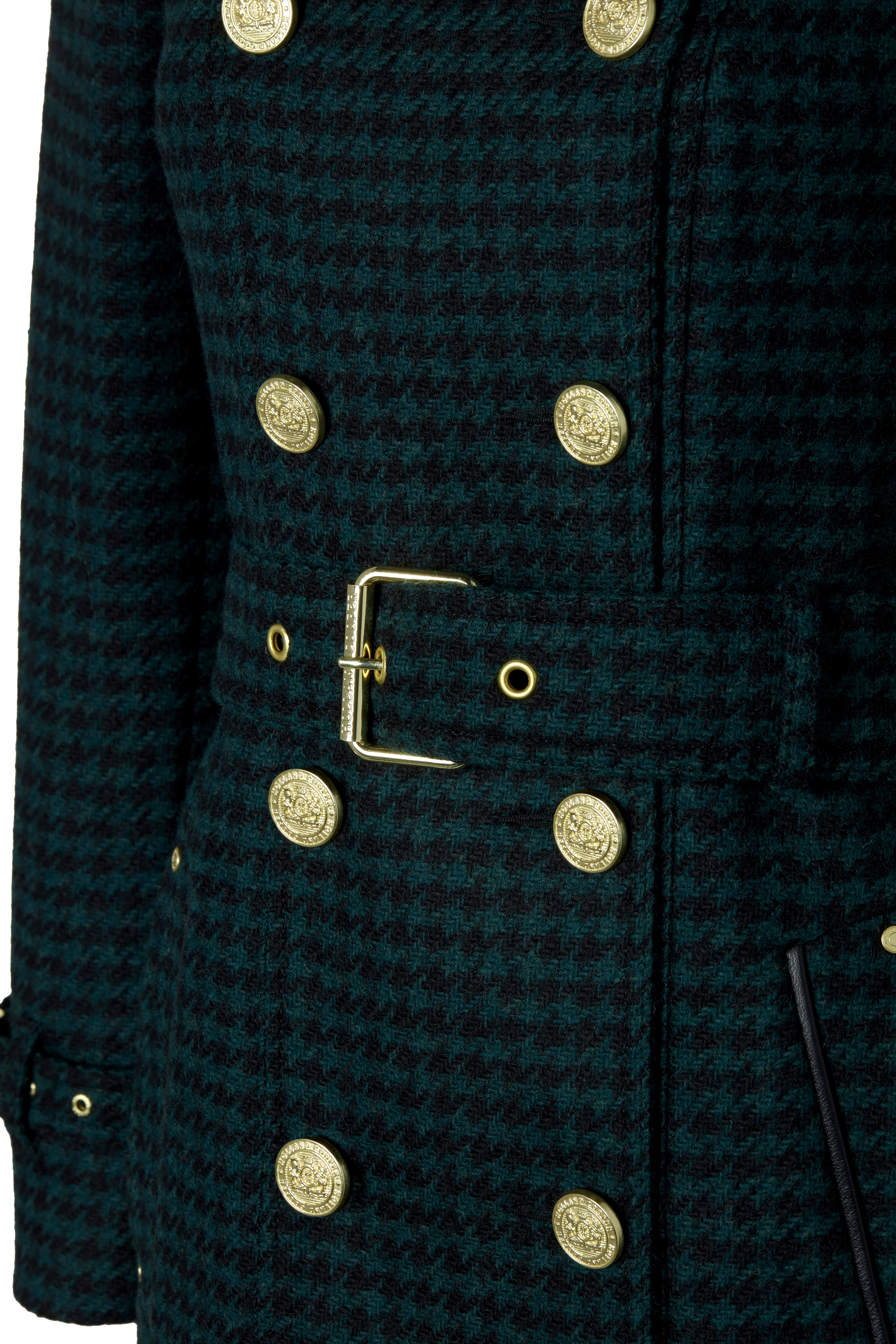 Full Length Marlborough Trench Coat (Emerald Houndstooth) - Image 13
