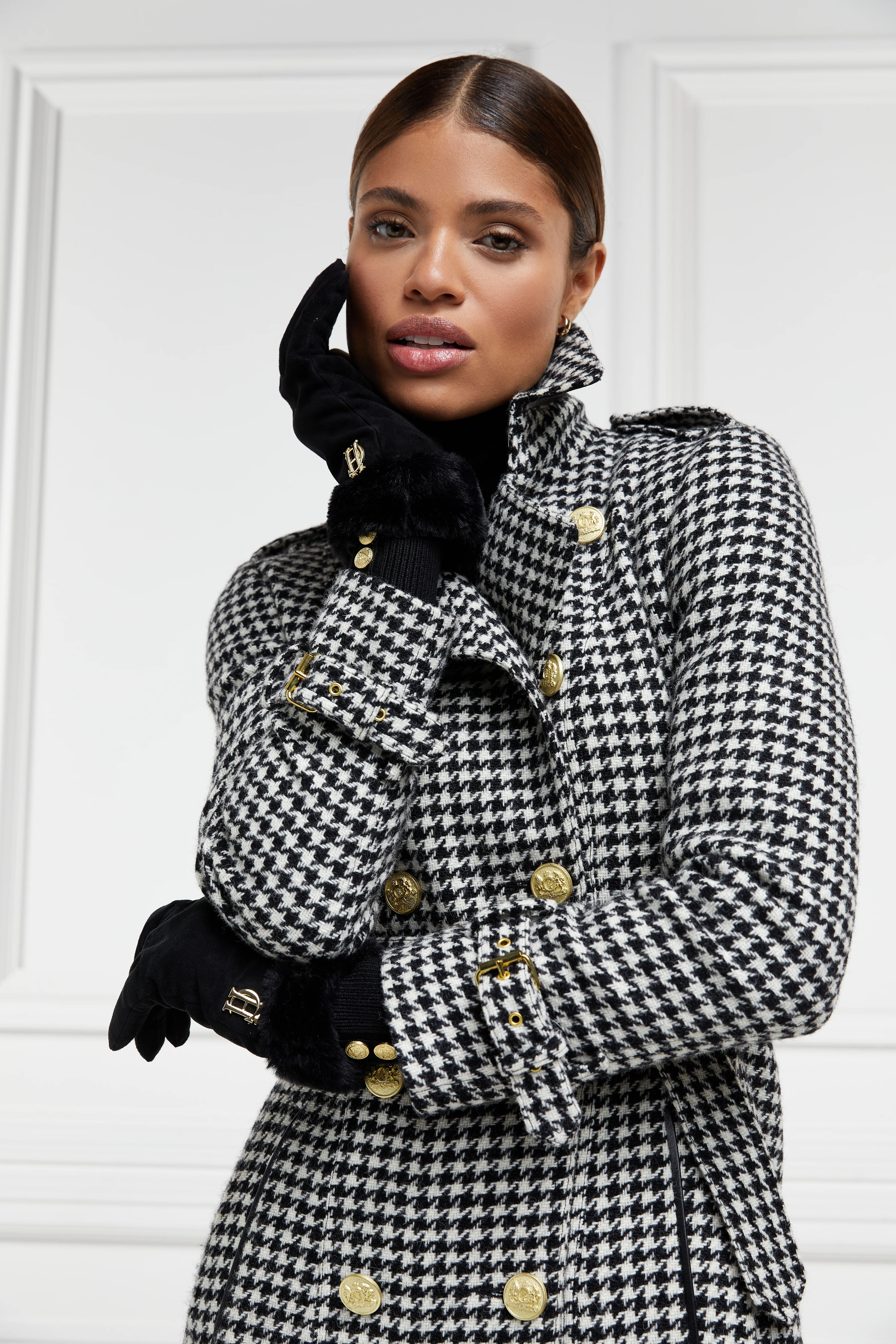 Full Length Marlborough Trench Coat (Houndstooth) - Image 11