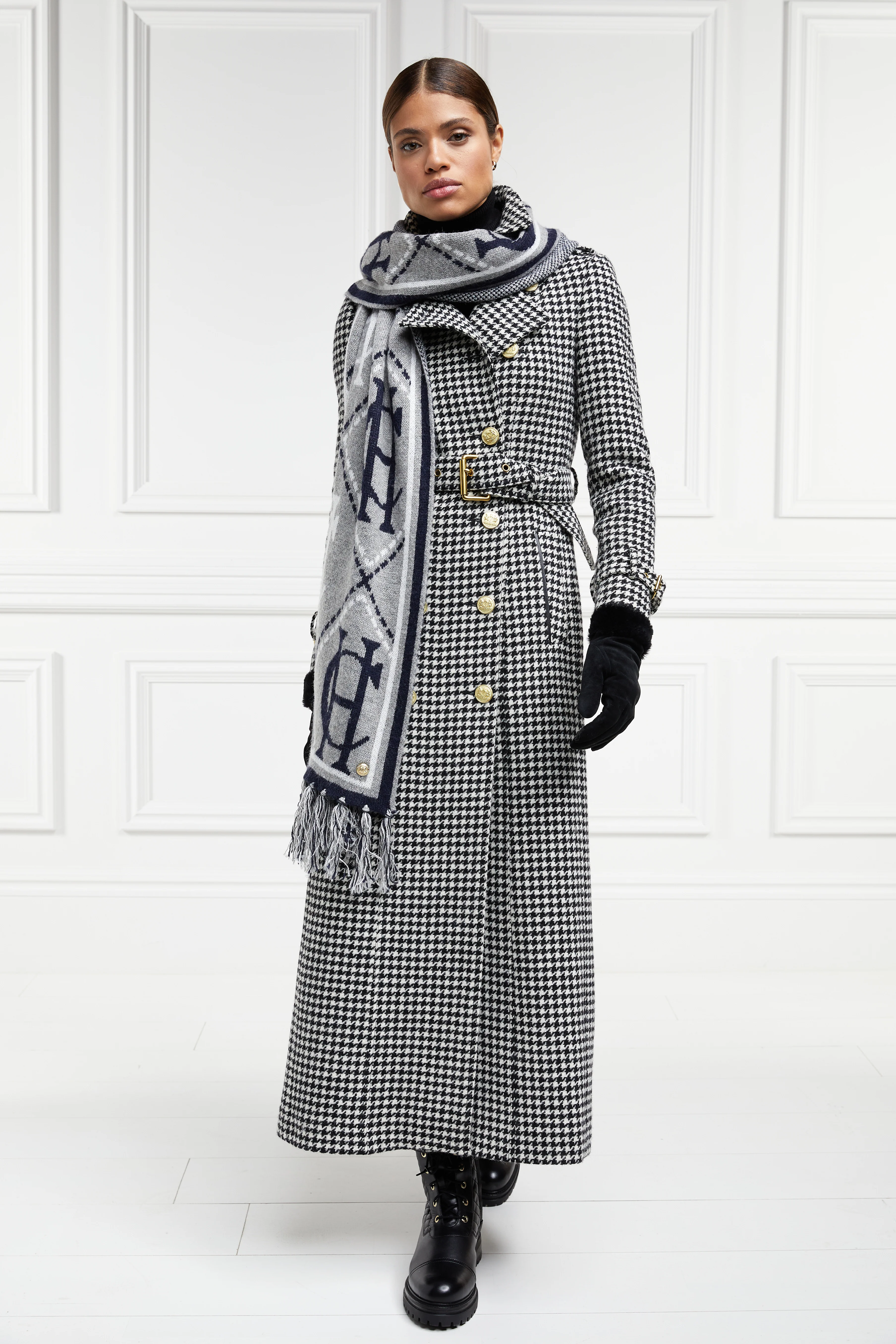 Full Length Marlborough Trench Coat (Houndstooth) - Image 13