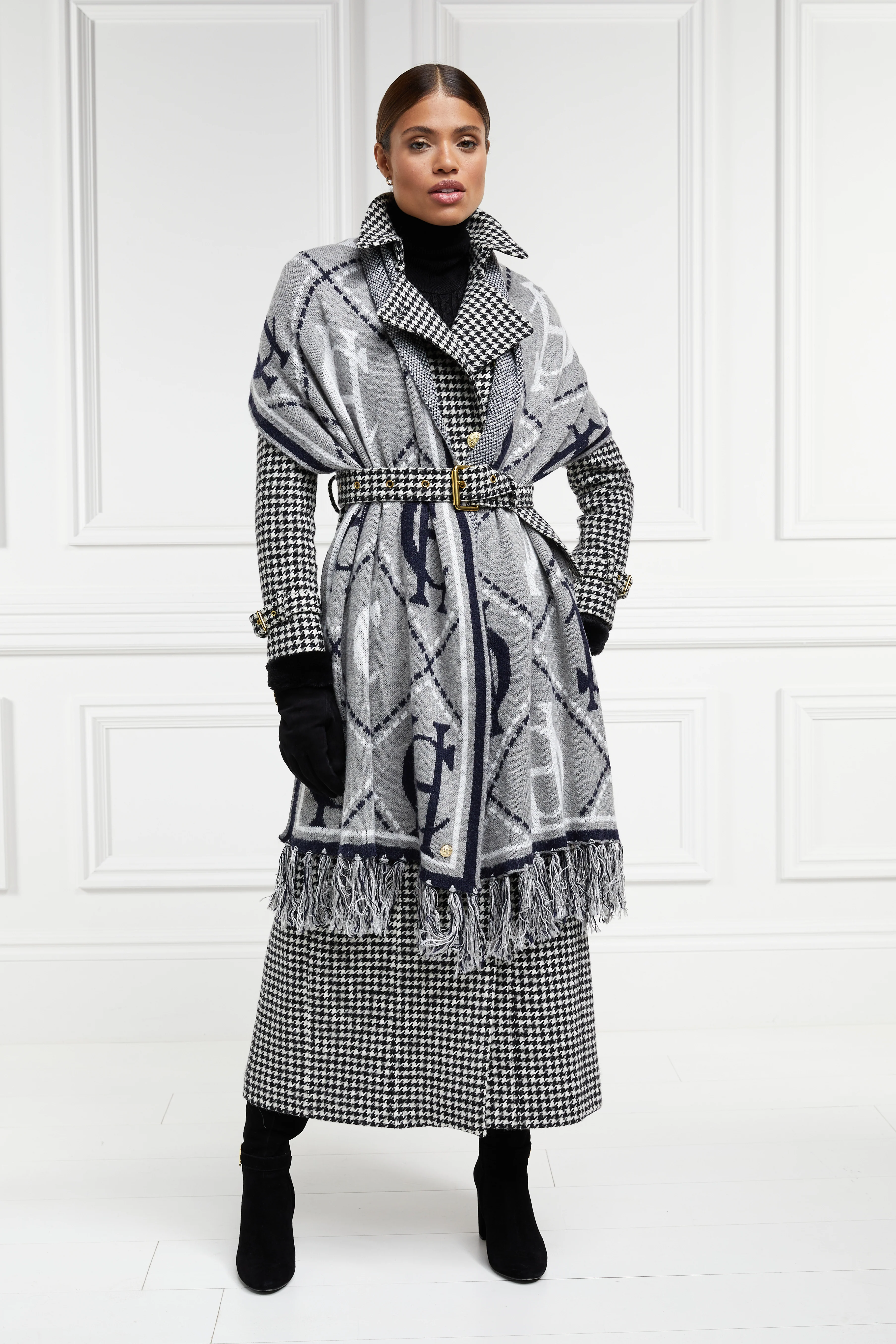 Full Length Marlborough Trench Coat (Houndstooth) - Image 2