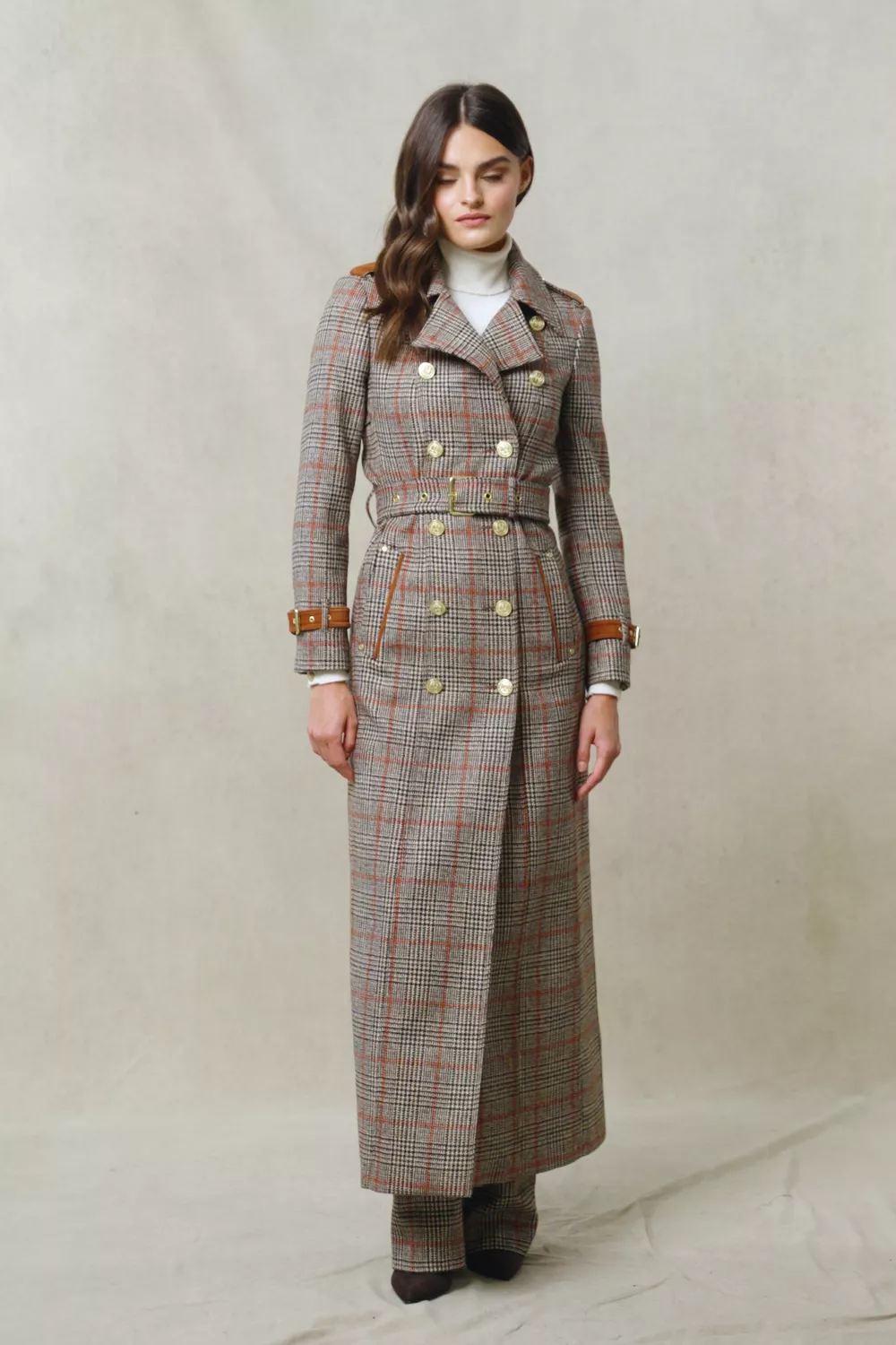 Full Length Marlborough Trench Coat (Orange Windsor) - Image 5