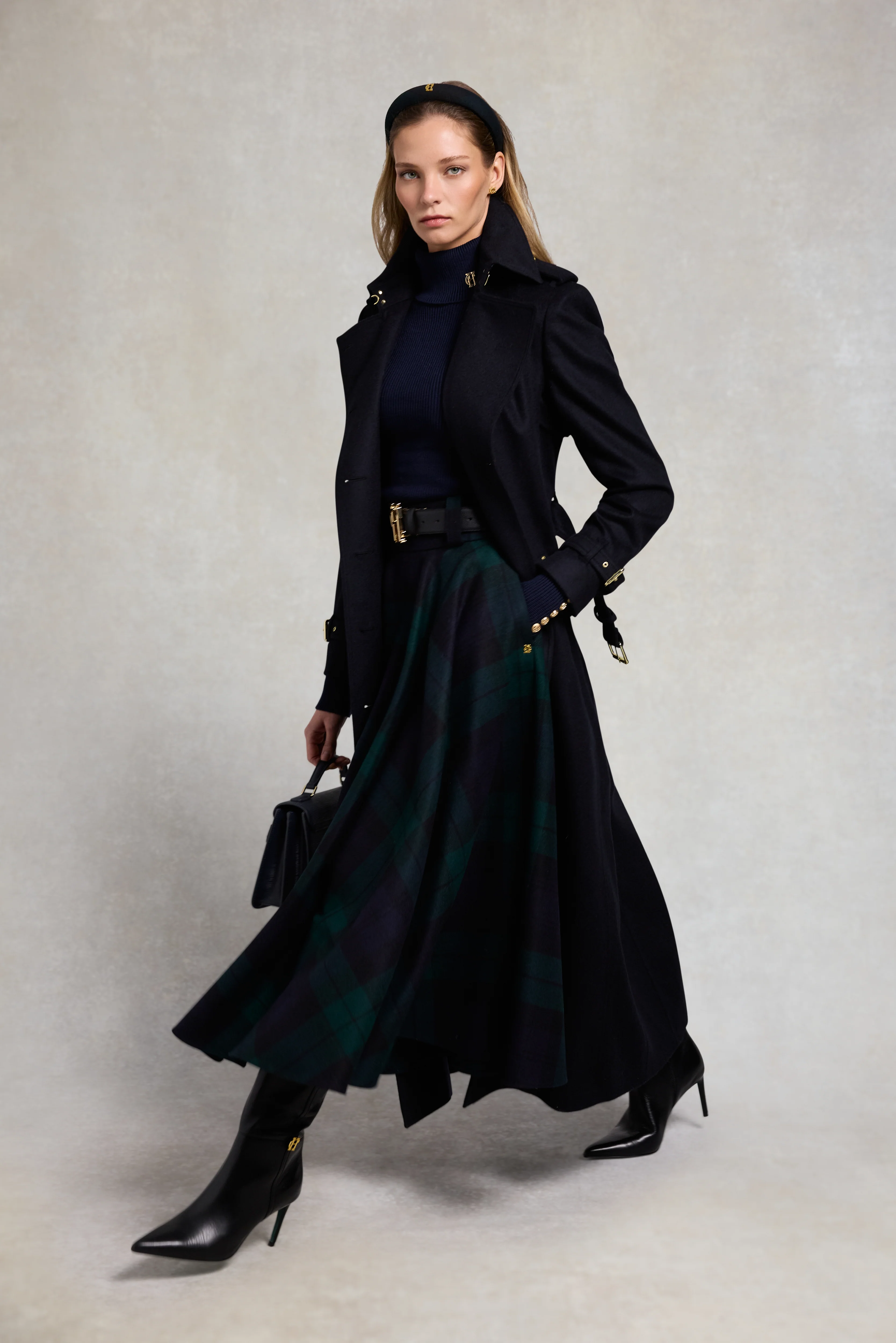 Full Length Marlborough Trench Coat (Soft Navy) - Image 3