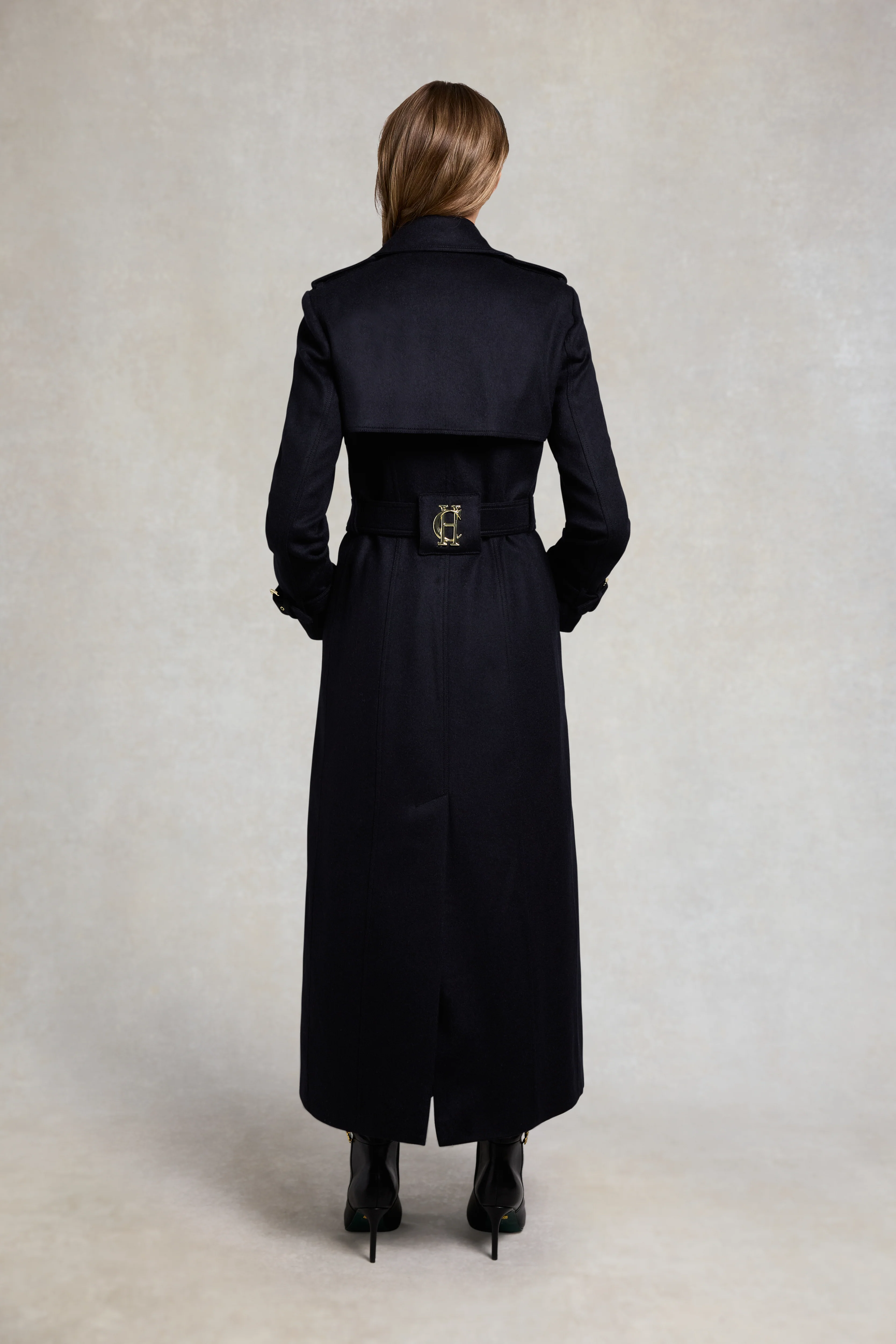 Full Length Marlborough Trench Coat (Soft Navy) - Image 4