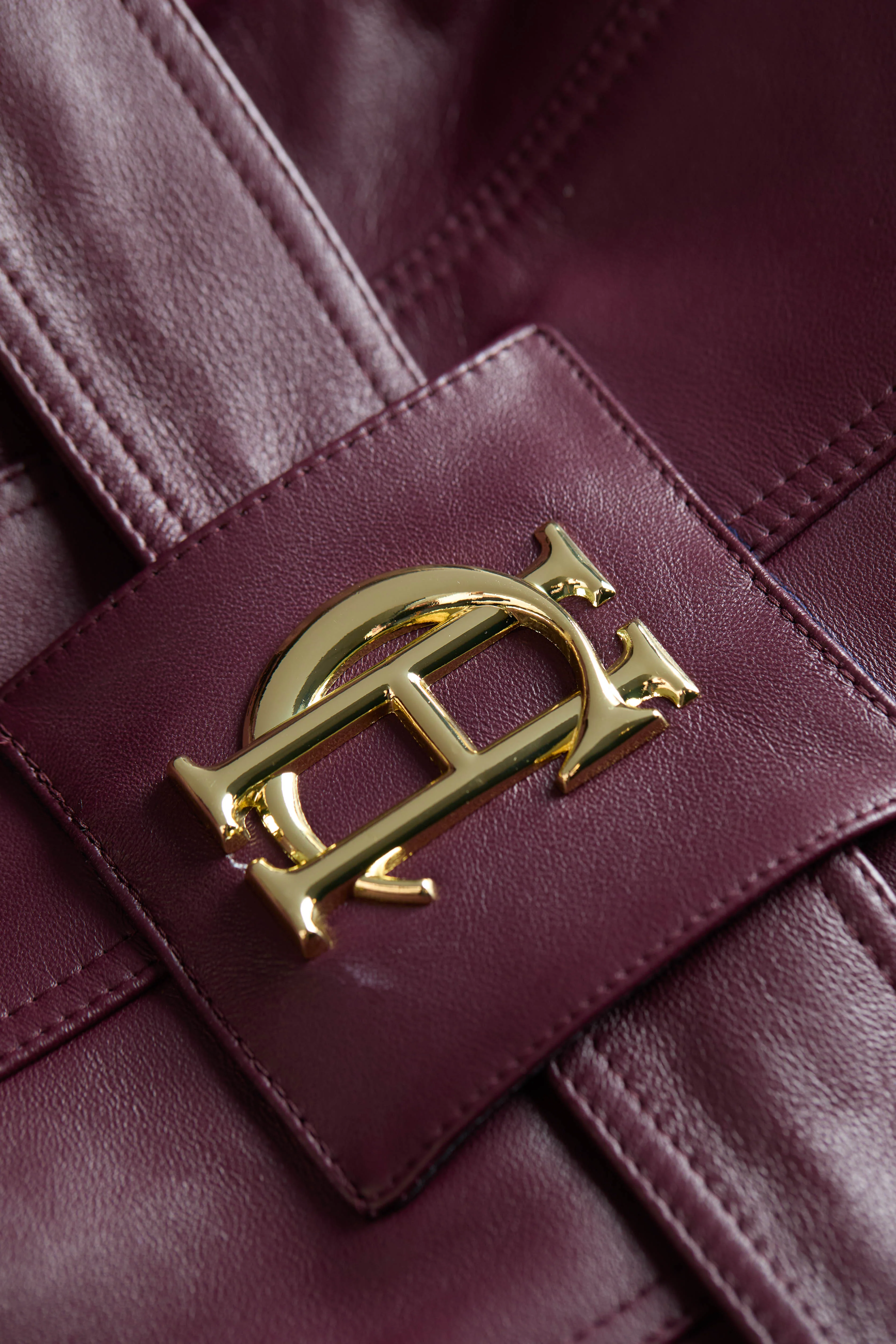 Full Length Marlborough Trench Coat (Valencia Leather Oxblood) - Image 10