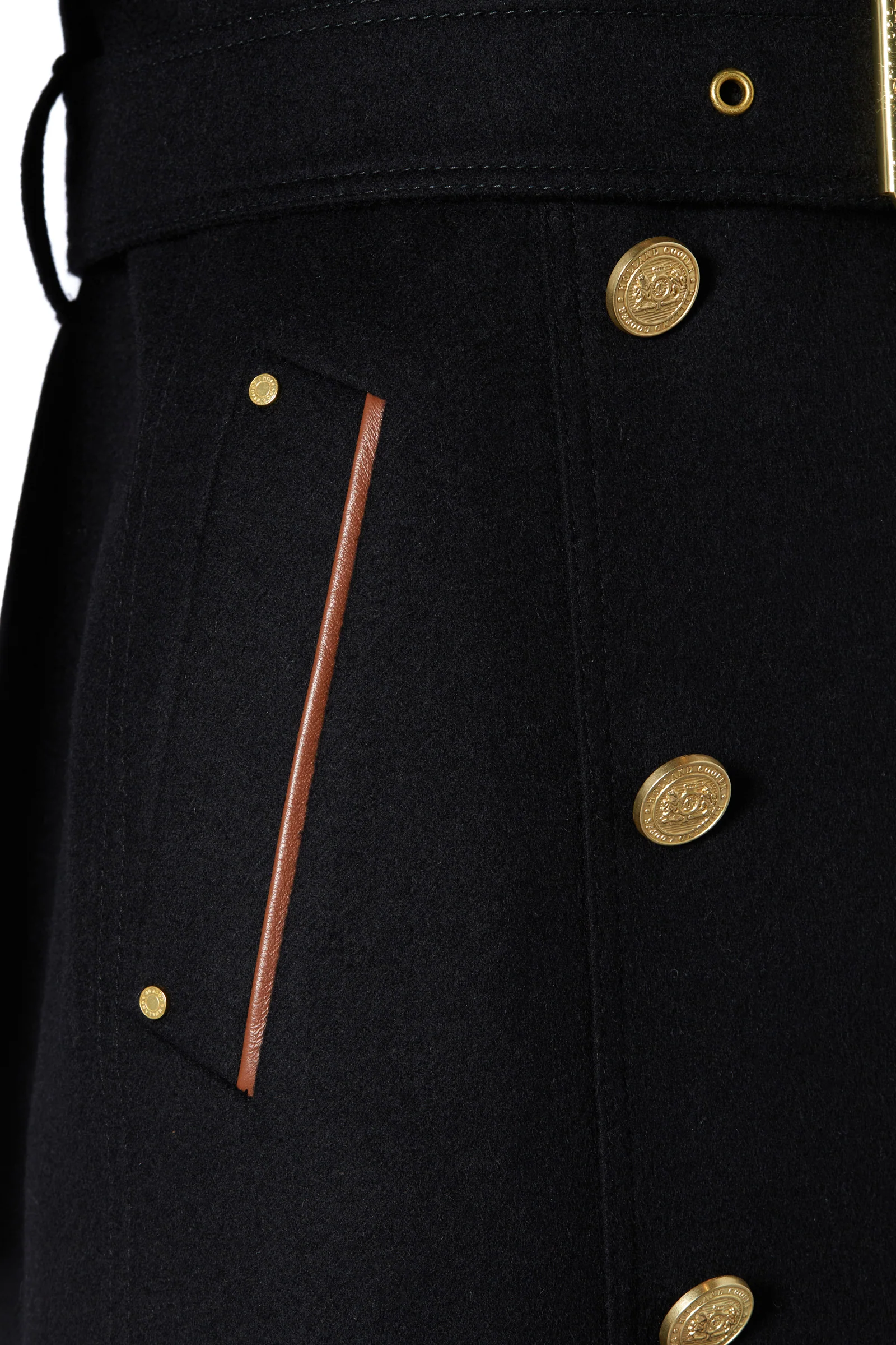 Full Length Marlborough Trench Coat (Soft Black Tan) - Image 8