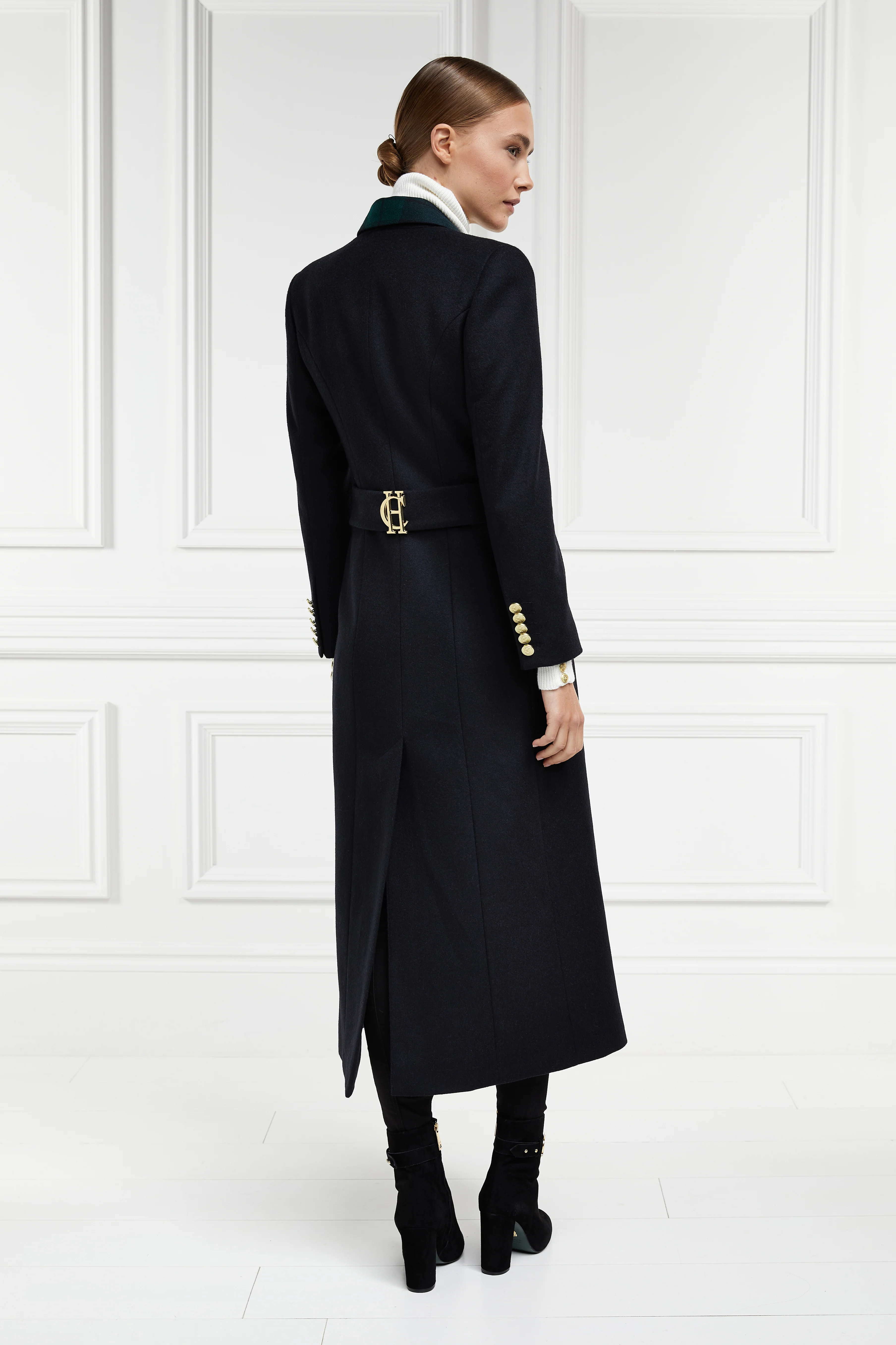 Full Length Regency Coat (Soft Navy Blackwatch) - Image 2