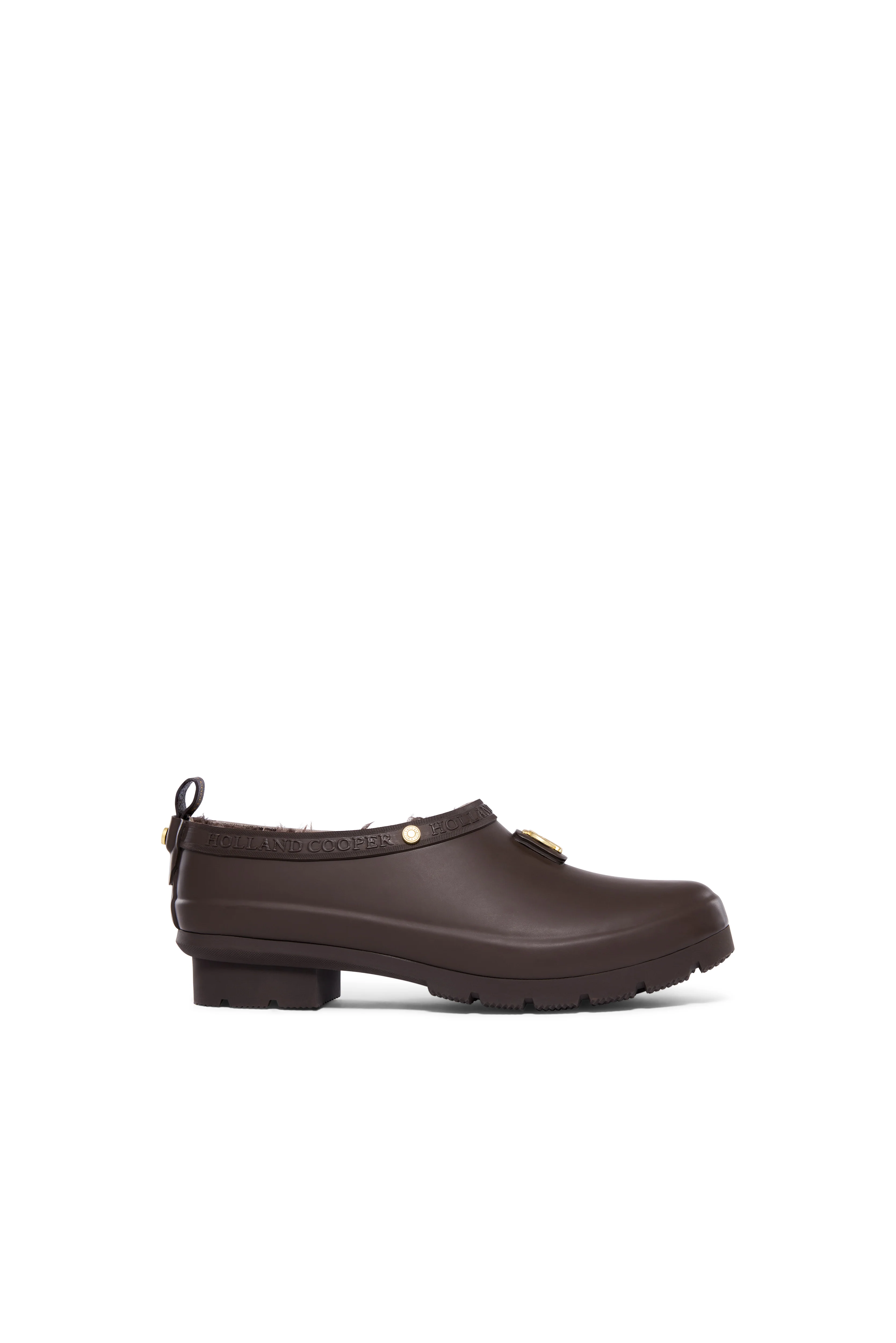 Sherpa Lined Gardening Loafer (Chocolate Matte Gold)