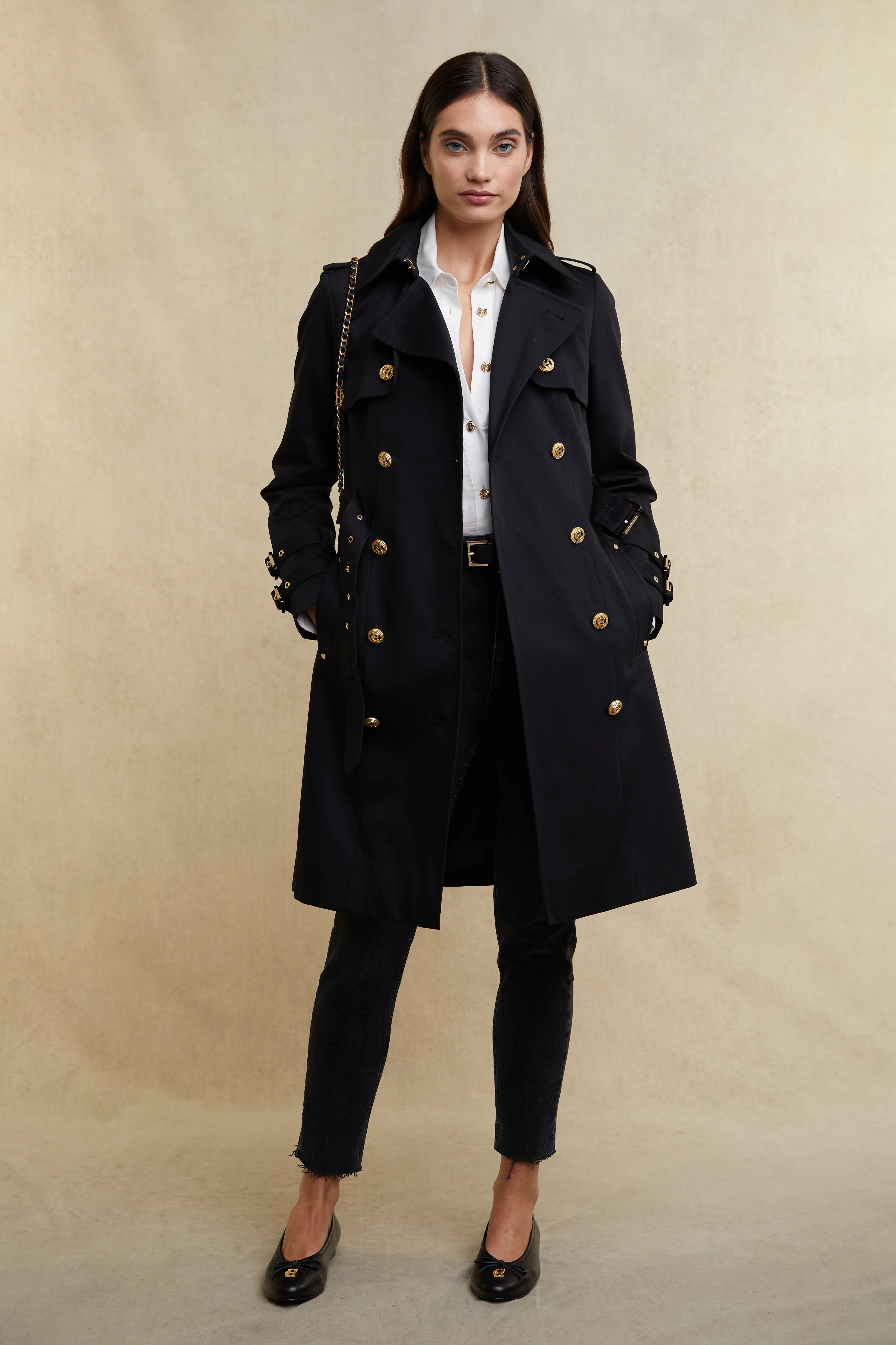 Gatcombe Trench Coat (Black) - Image 6