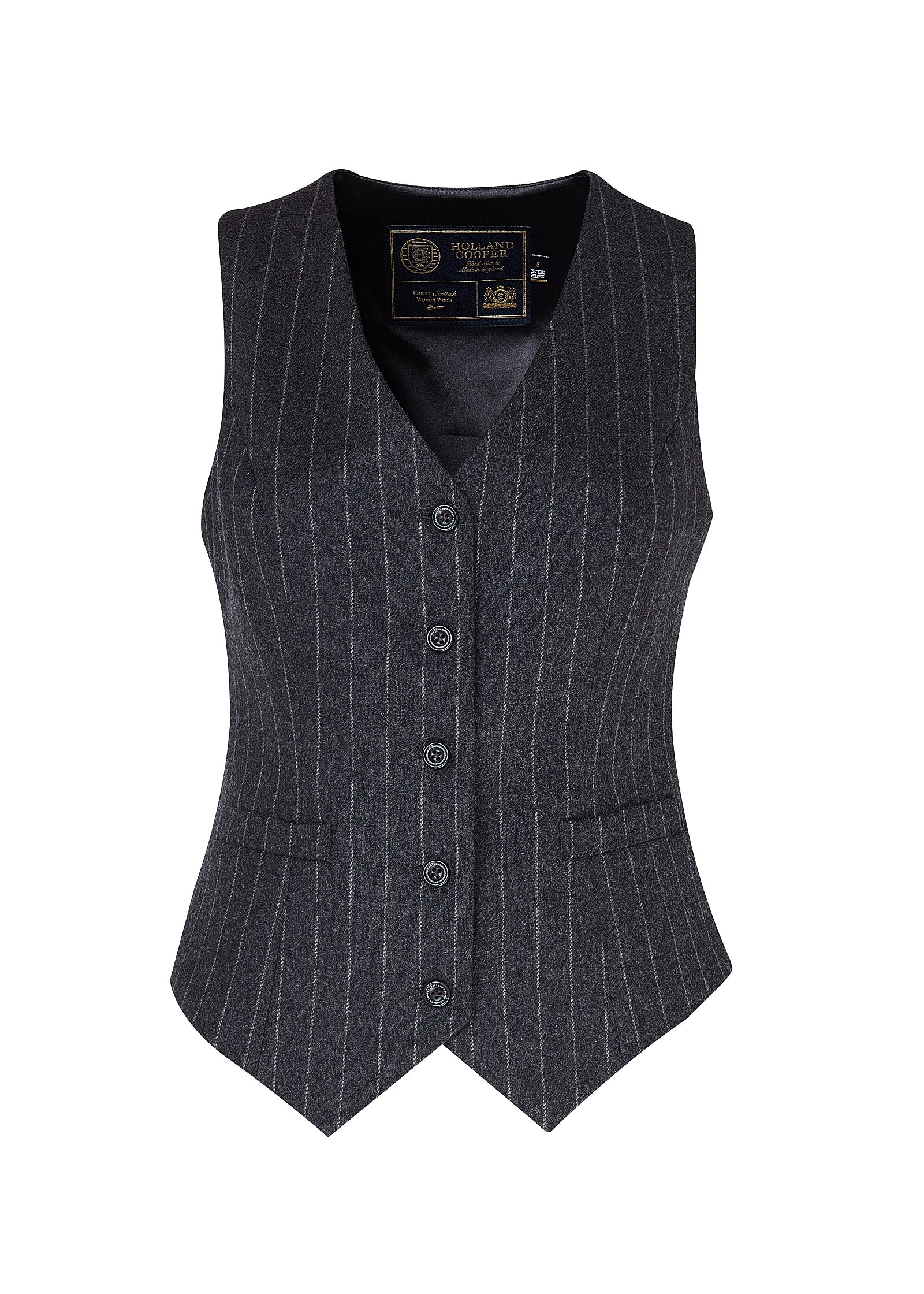 Hampton Waistcoat (Charcoal Pinstripe) - Image 4