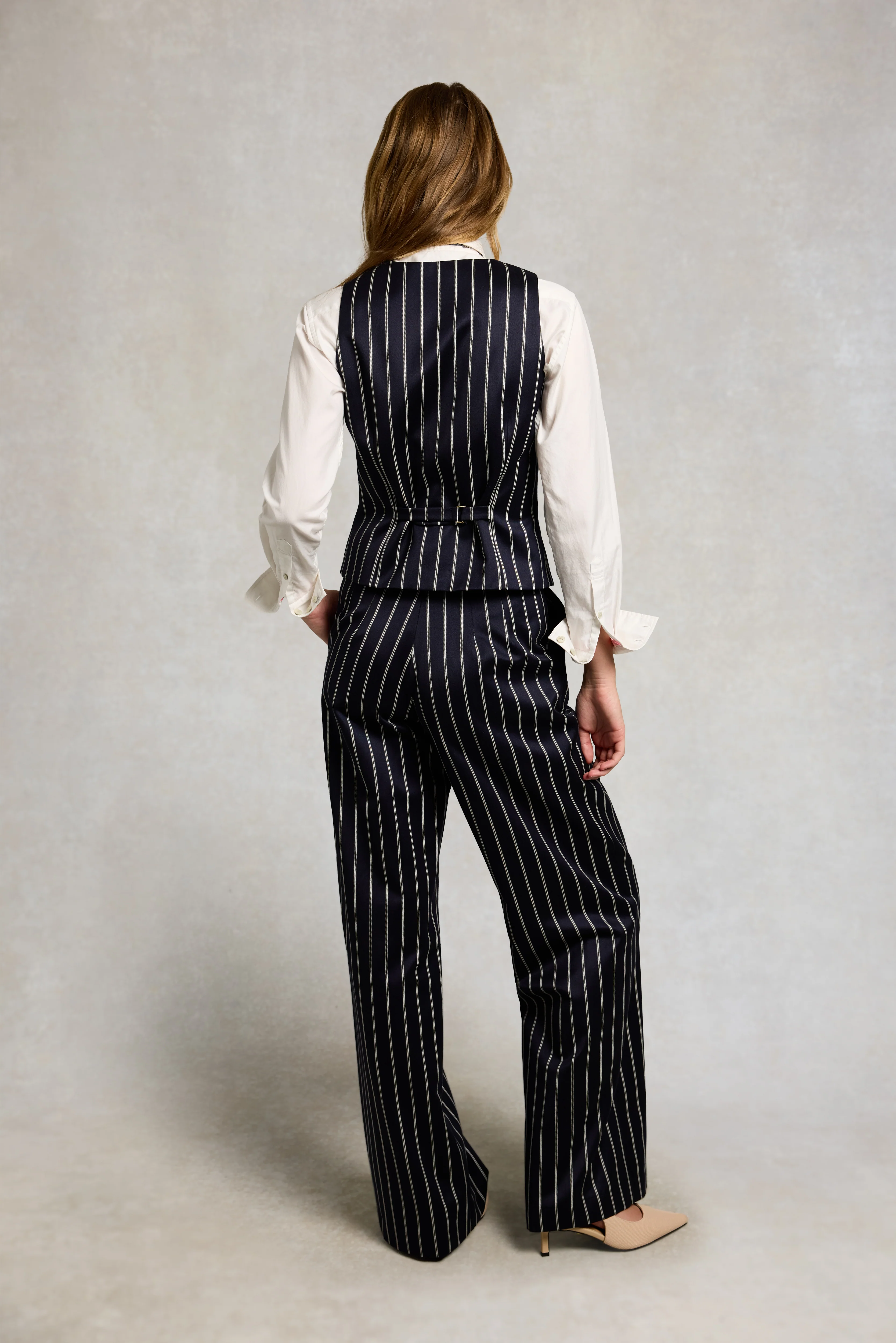 Hampton Waistcoat (Ink Navy Wide Stripe) - Image 4