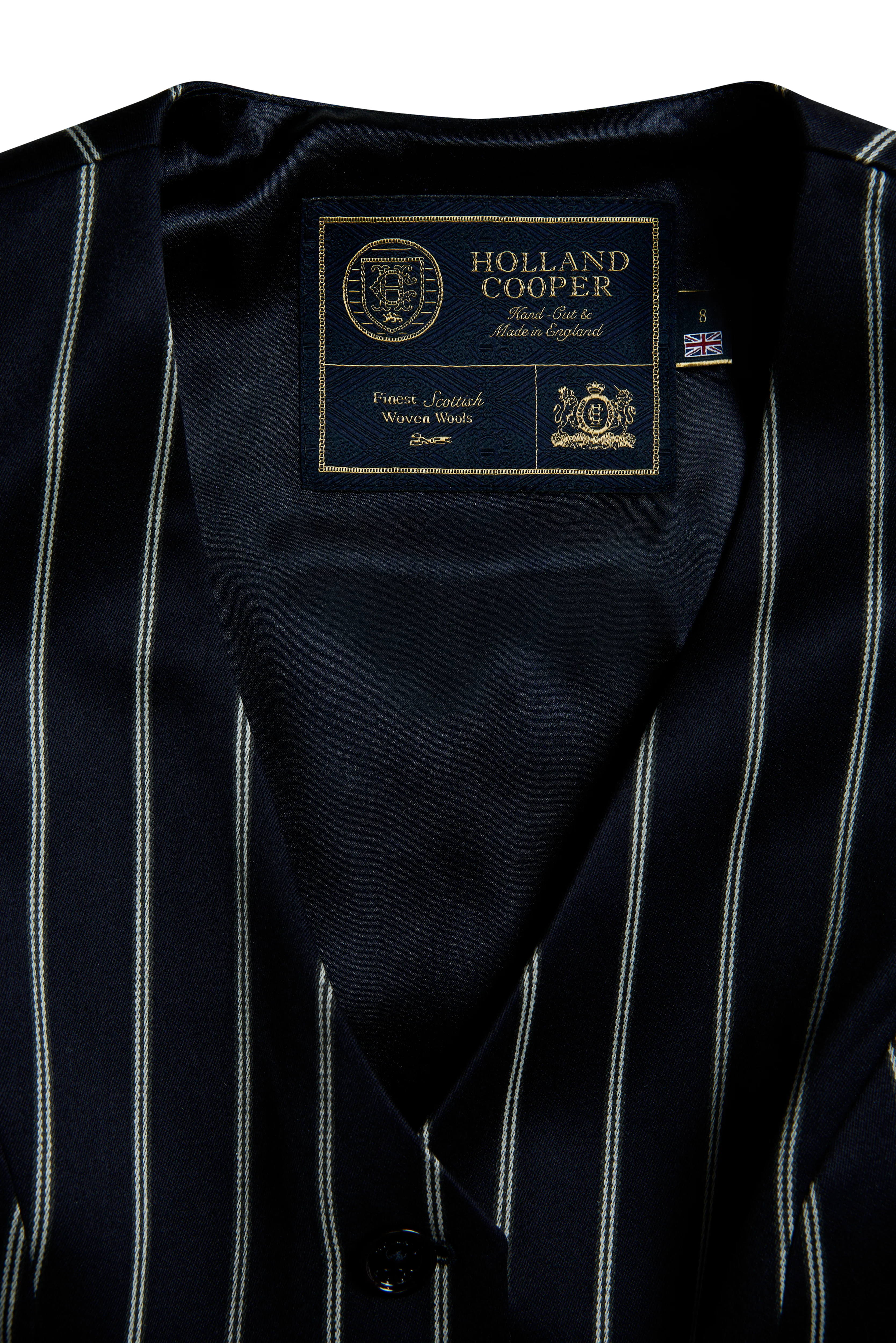 Hampton Waistcoat (Ink Navy Wide Stripe) - Image 7