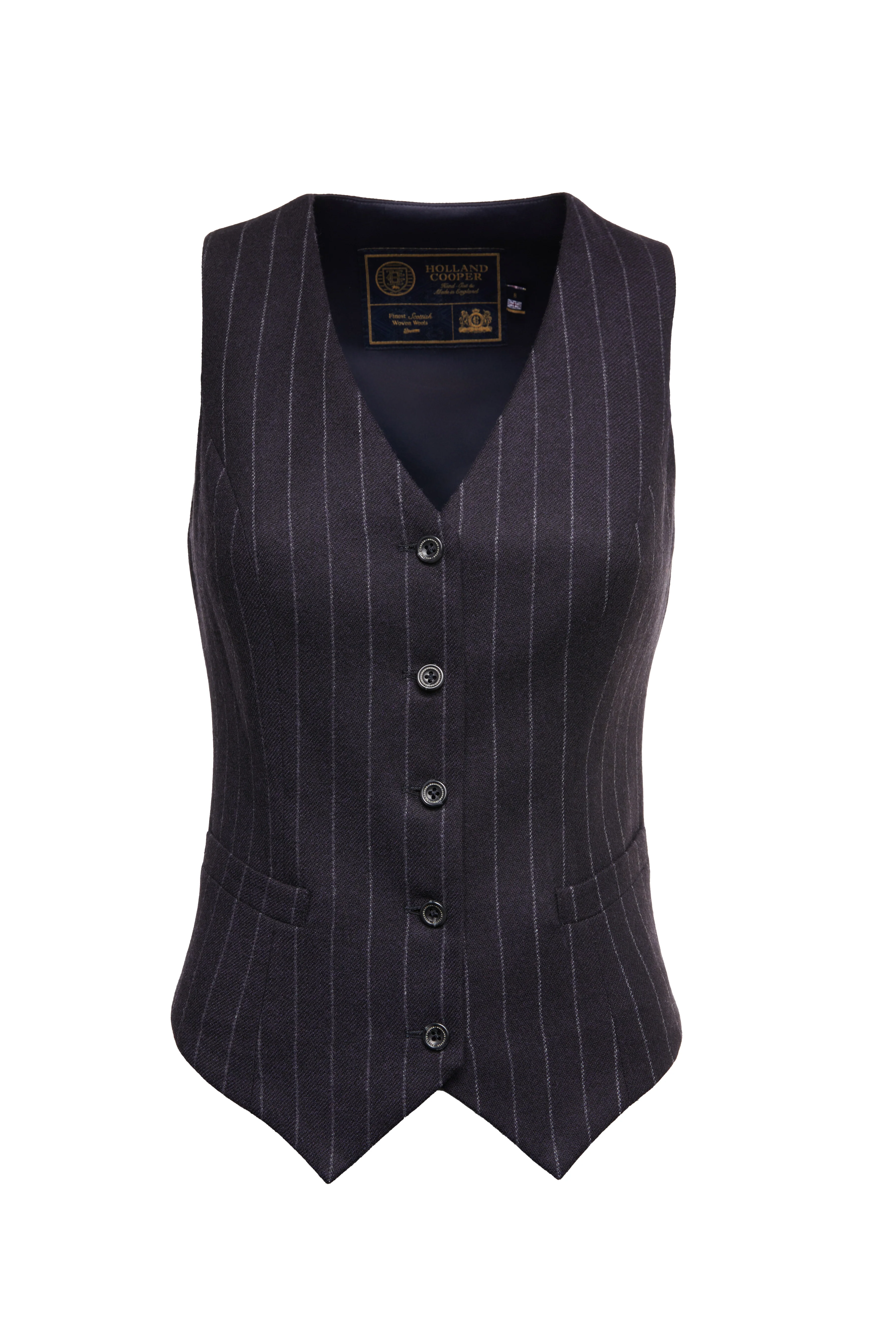 Hampton Waistcoat (Navy Chalk Pinstripe) - Image 4