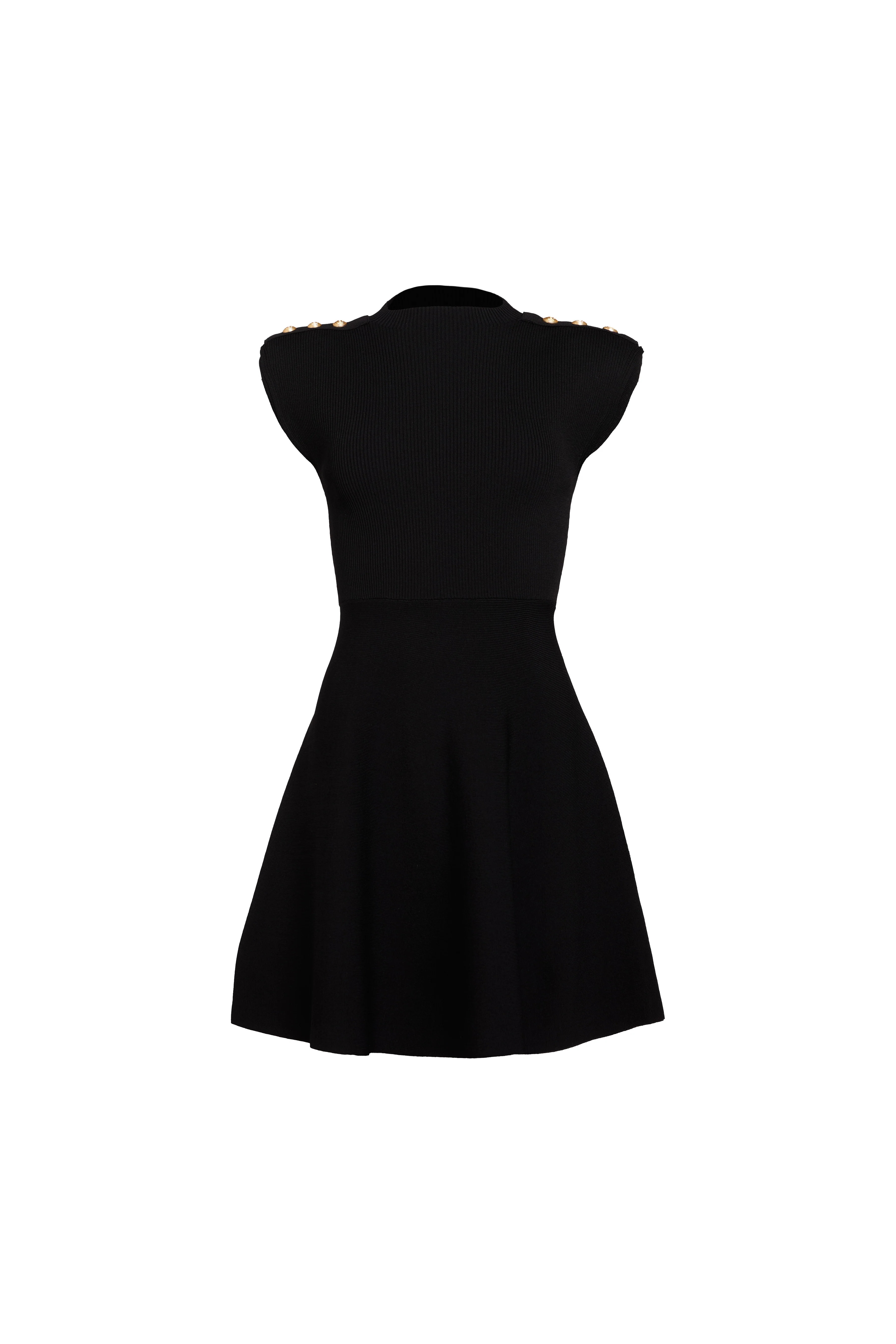 Harley Sleeveless Fit and Flare Dress (Black) - Image 4