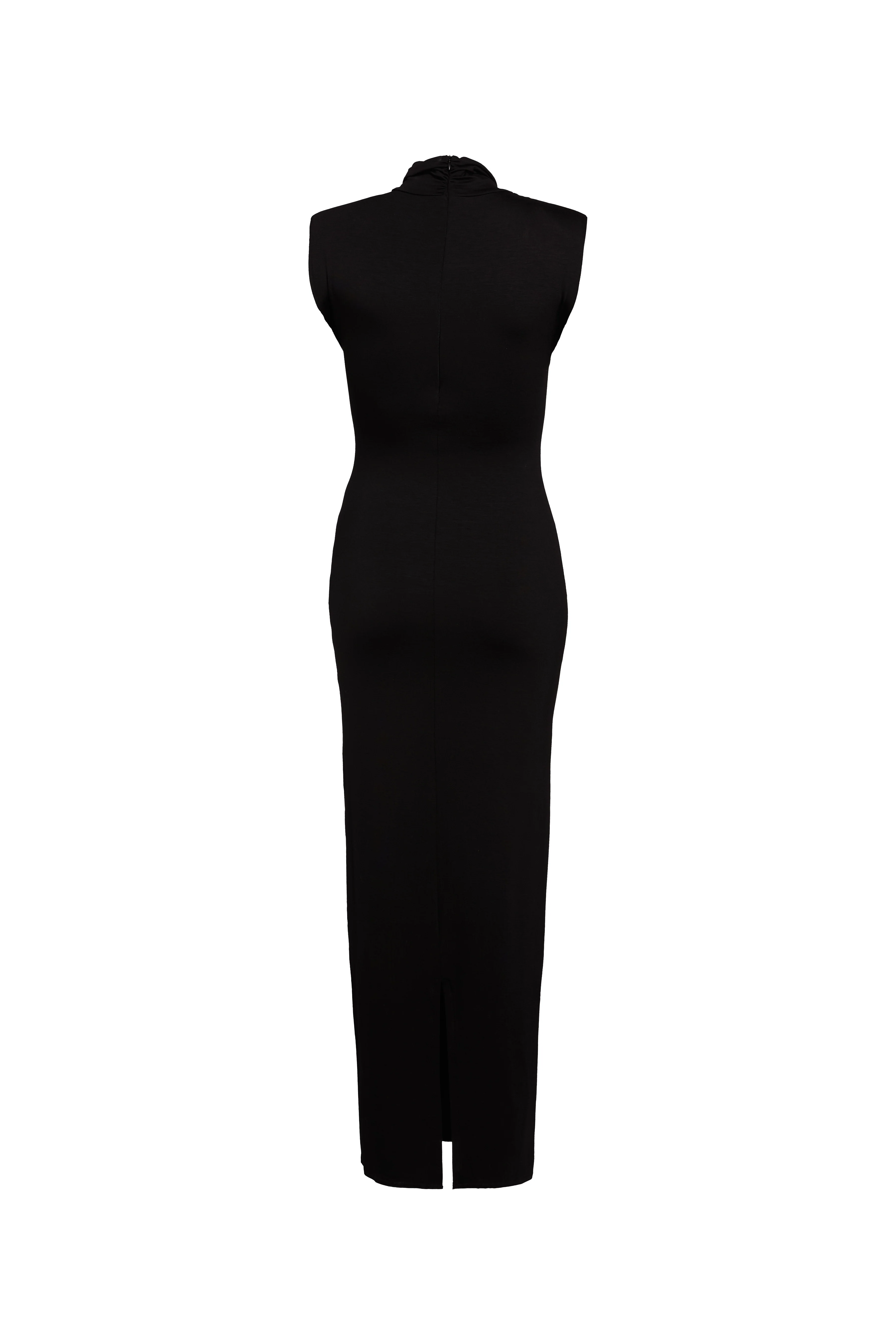 Harper High Neck Maxi Dress (Black) - Image 8