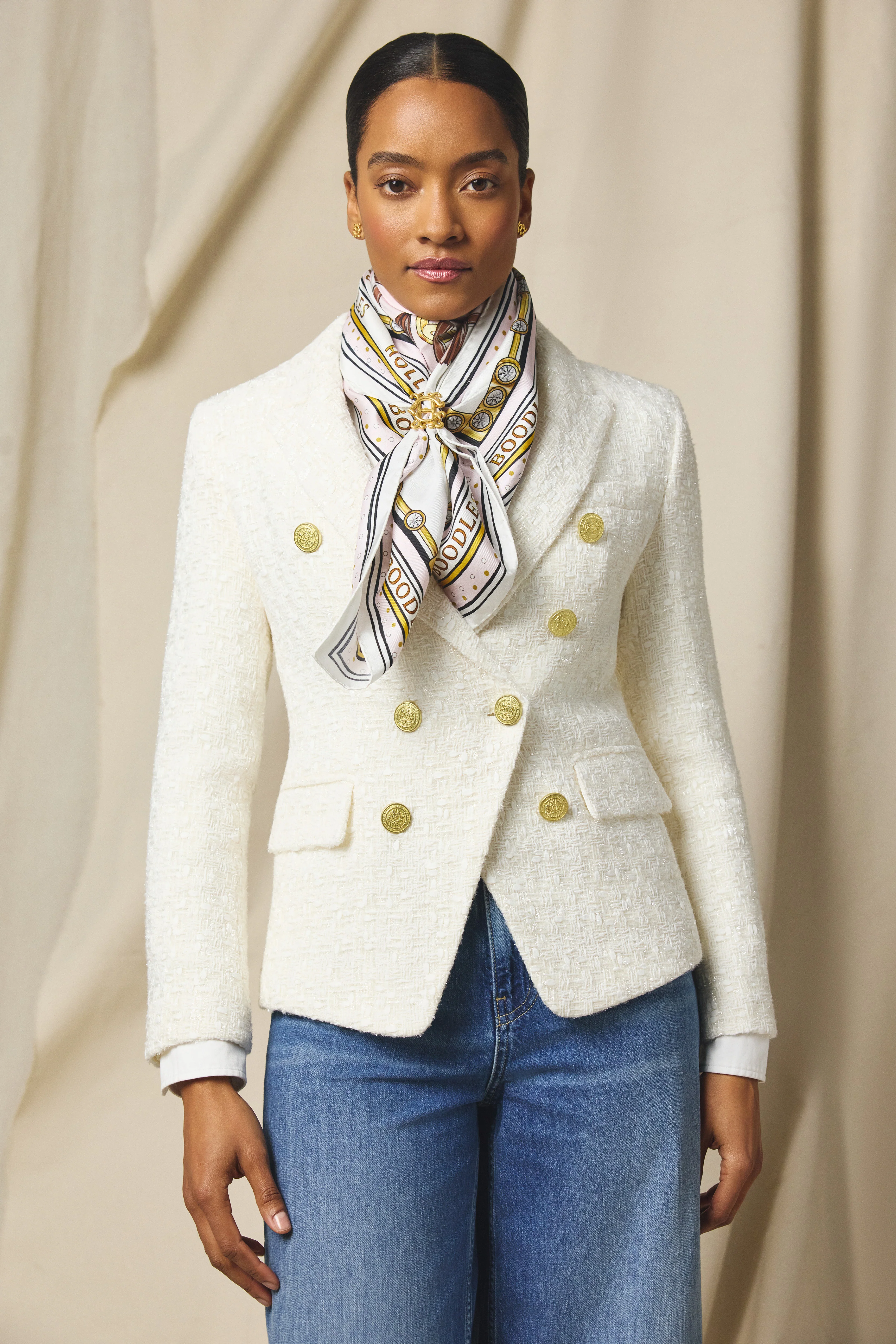 HC x Boodles Silk Scarf (Gold) - Image 3