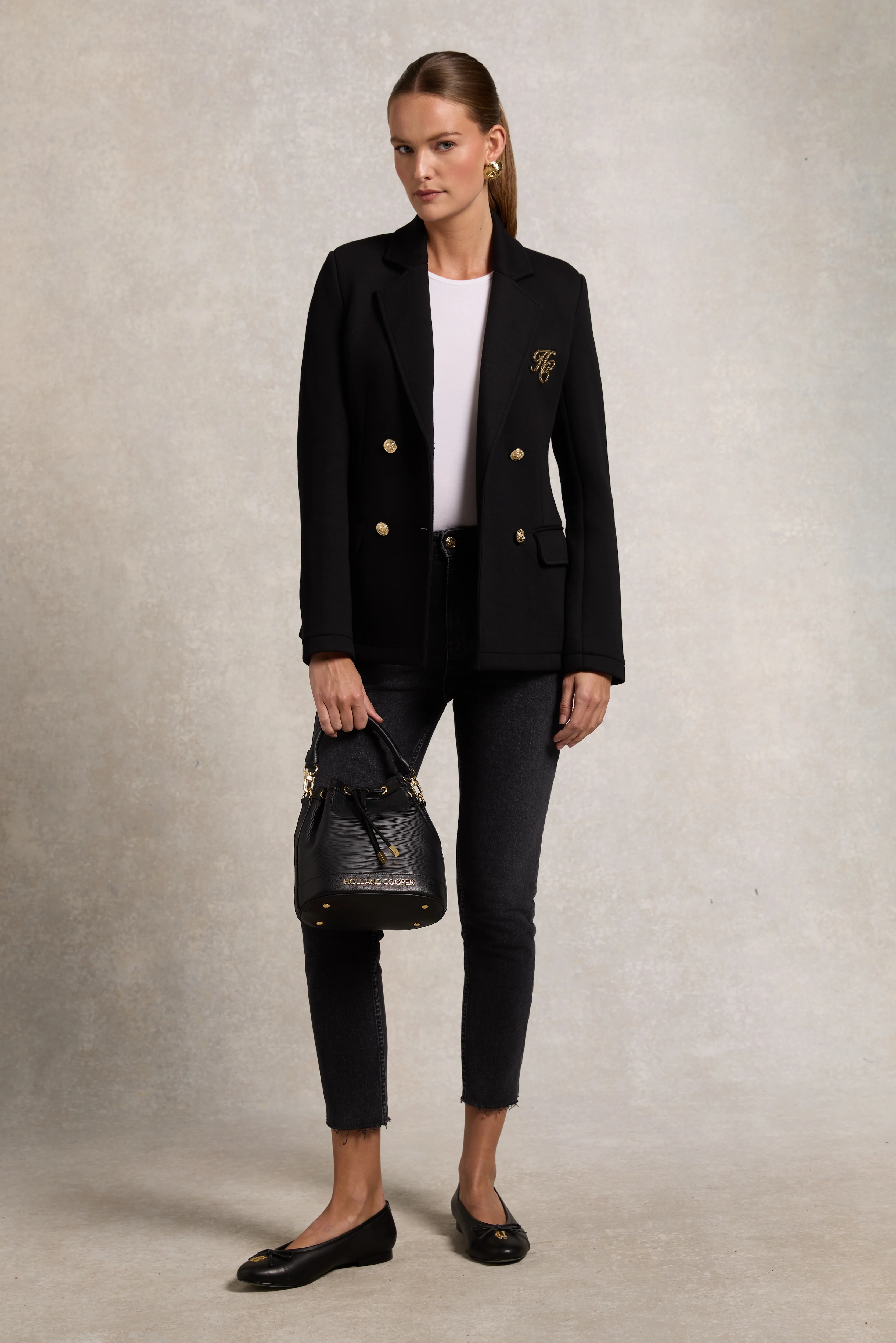 Henley Double Breasted Blazer (Black) - Image 3
