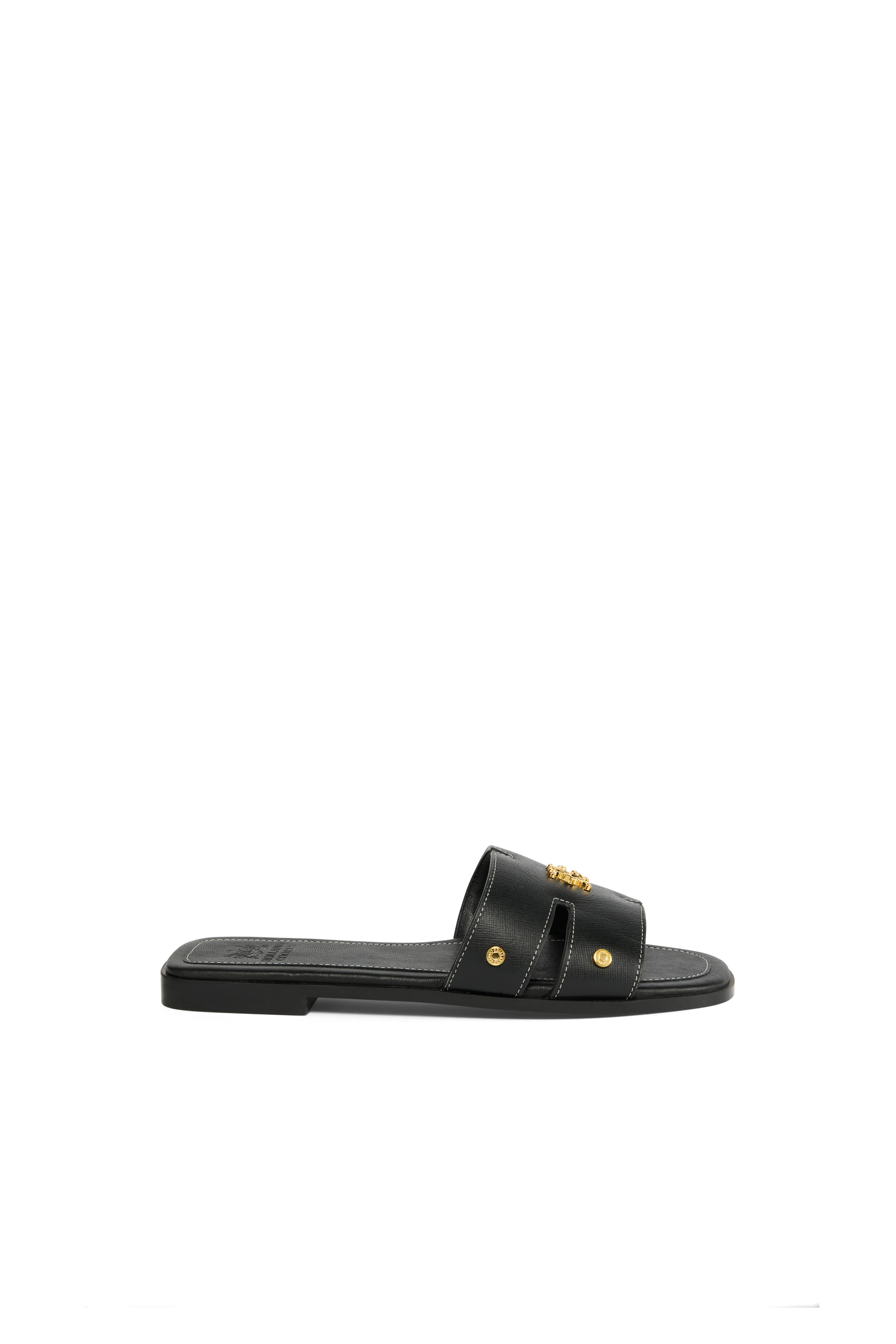 Heraldic Monogram Slides (Black Saffiano)
