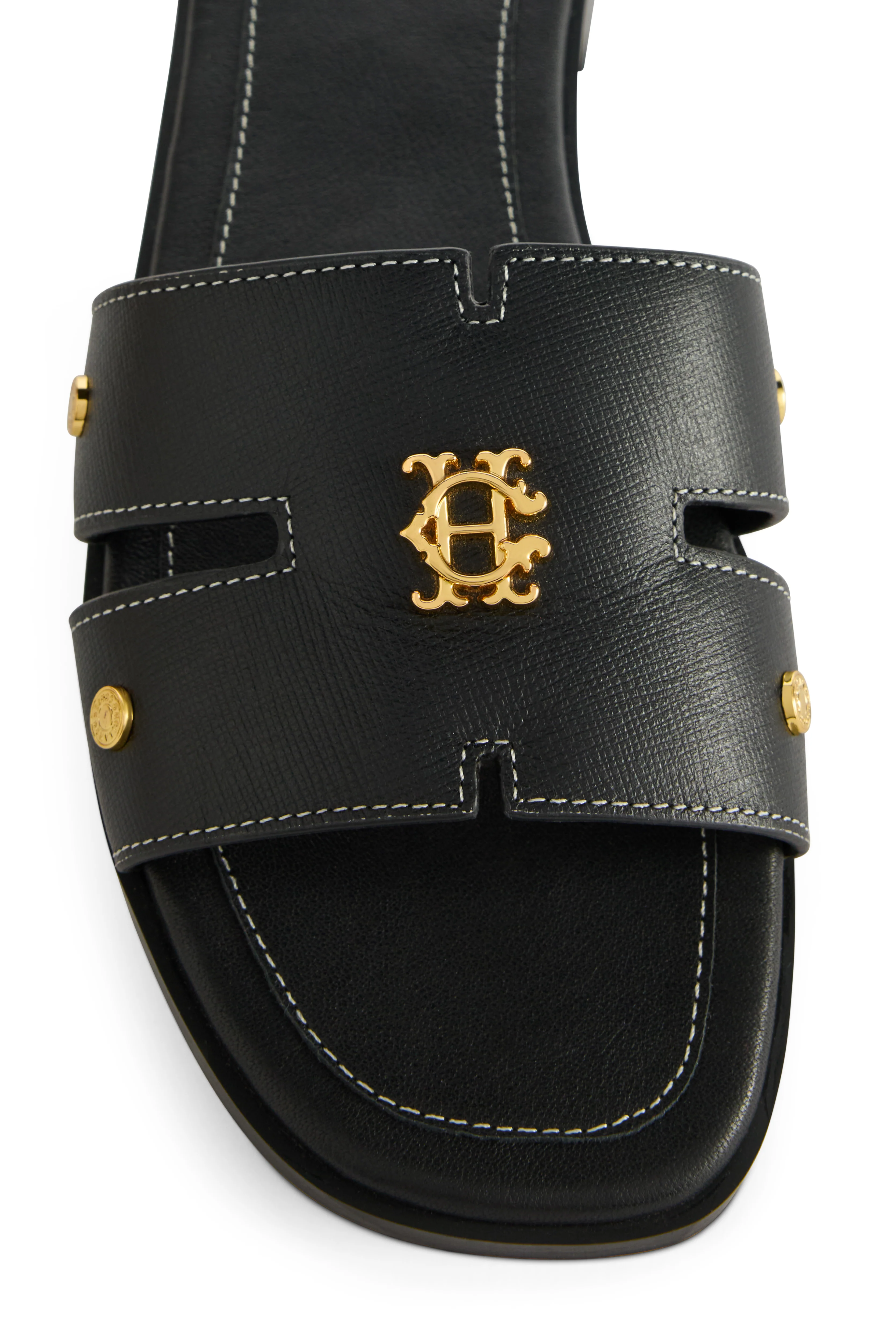 Heraldic Monogram Slides (Black Saffiano) - Image 5