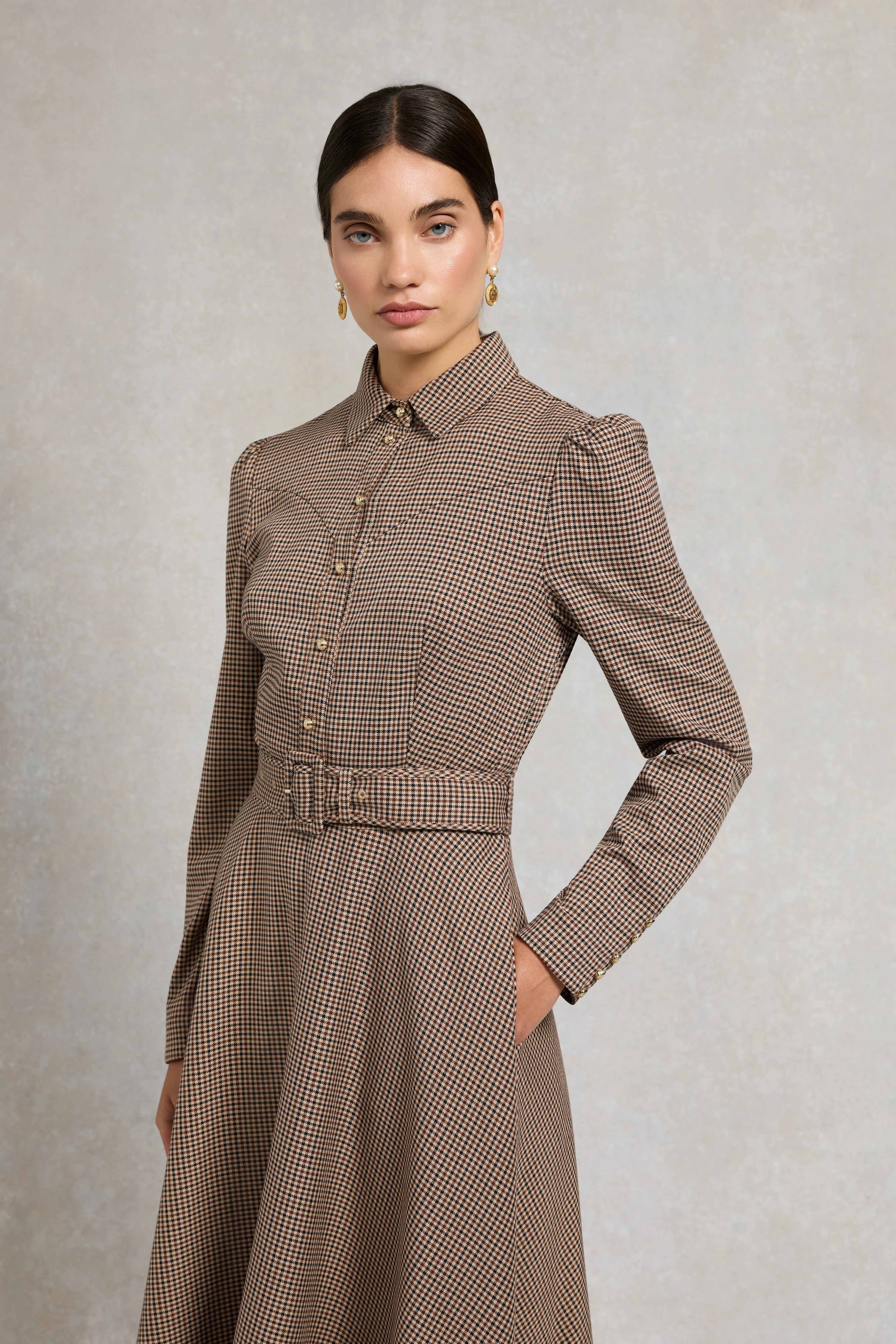 Heritage Dress (Coffee Gingham) - Image 2