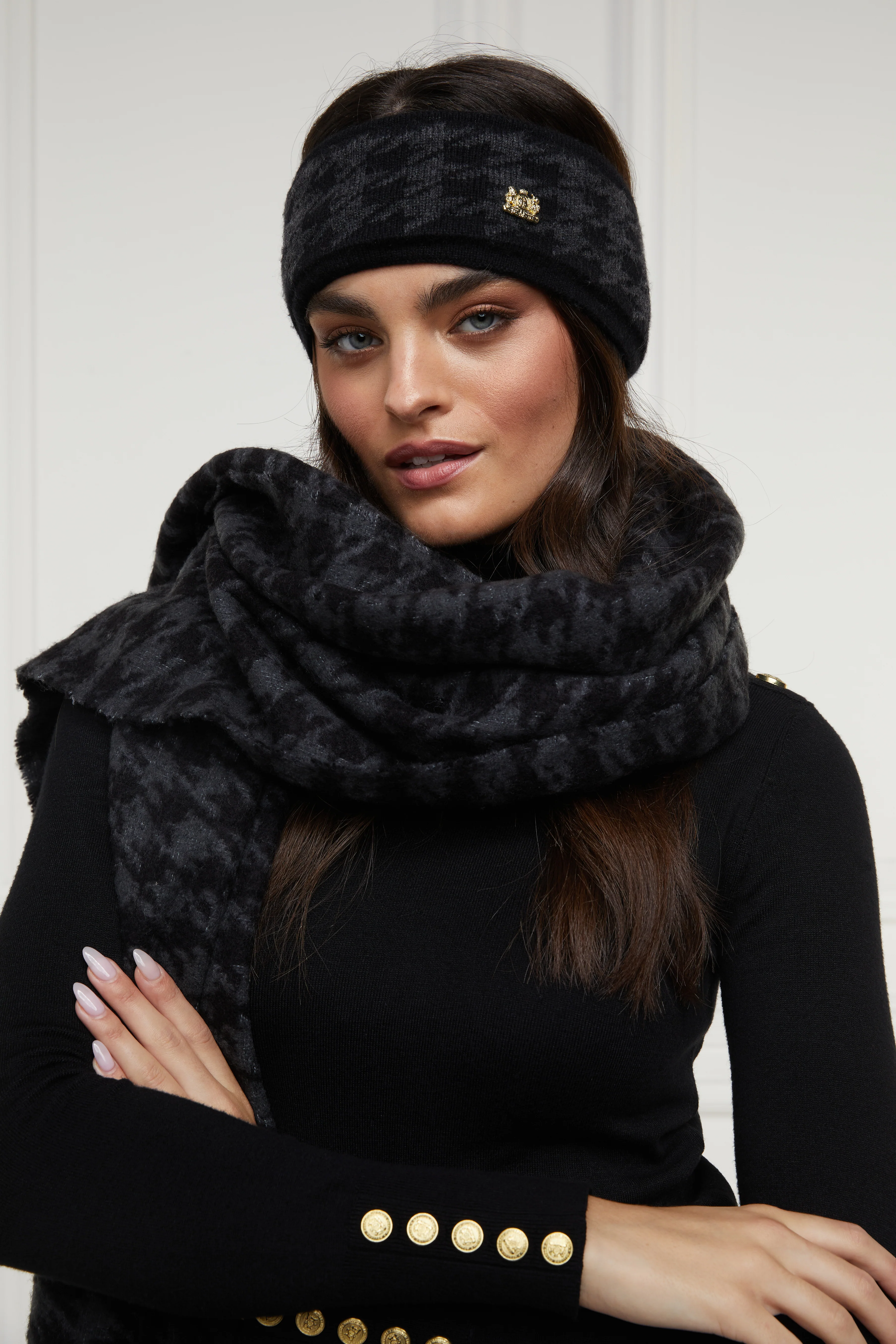 Heritage Headband (Grey Houndstooth) - Image 3