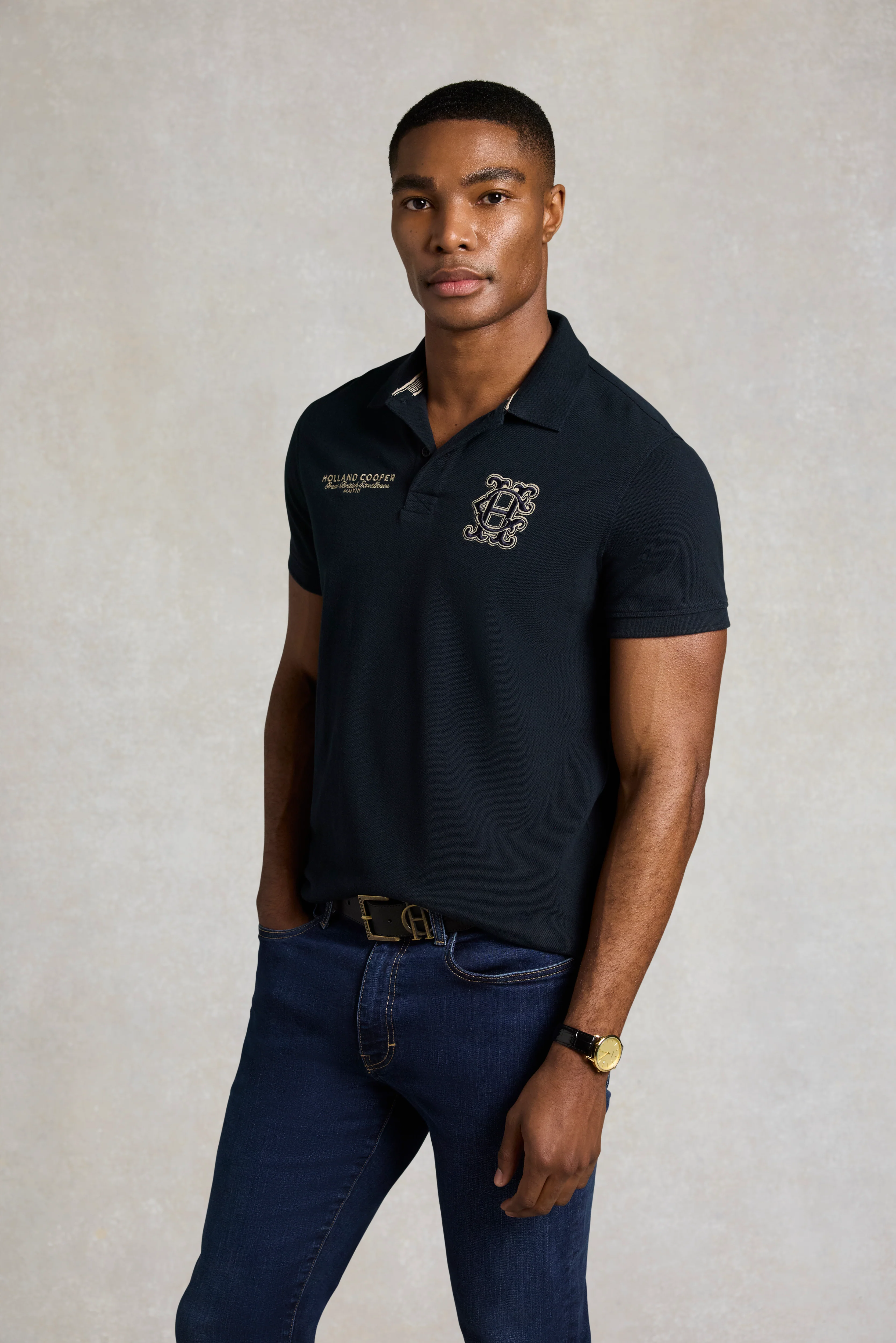 Men's Heritage Short Sleeve Polo Shirt (Ink Navy) - Image 5