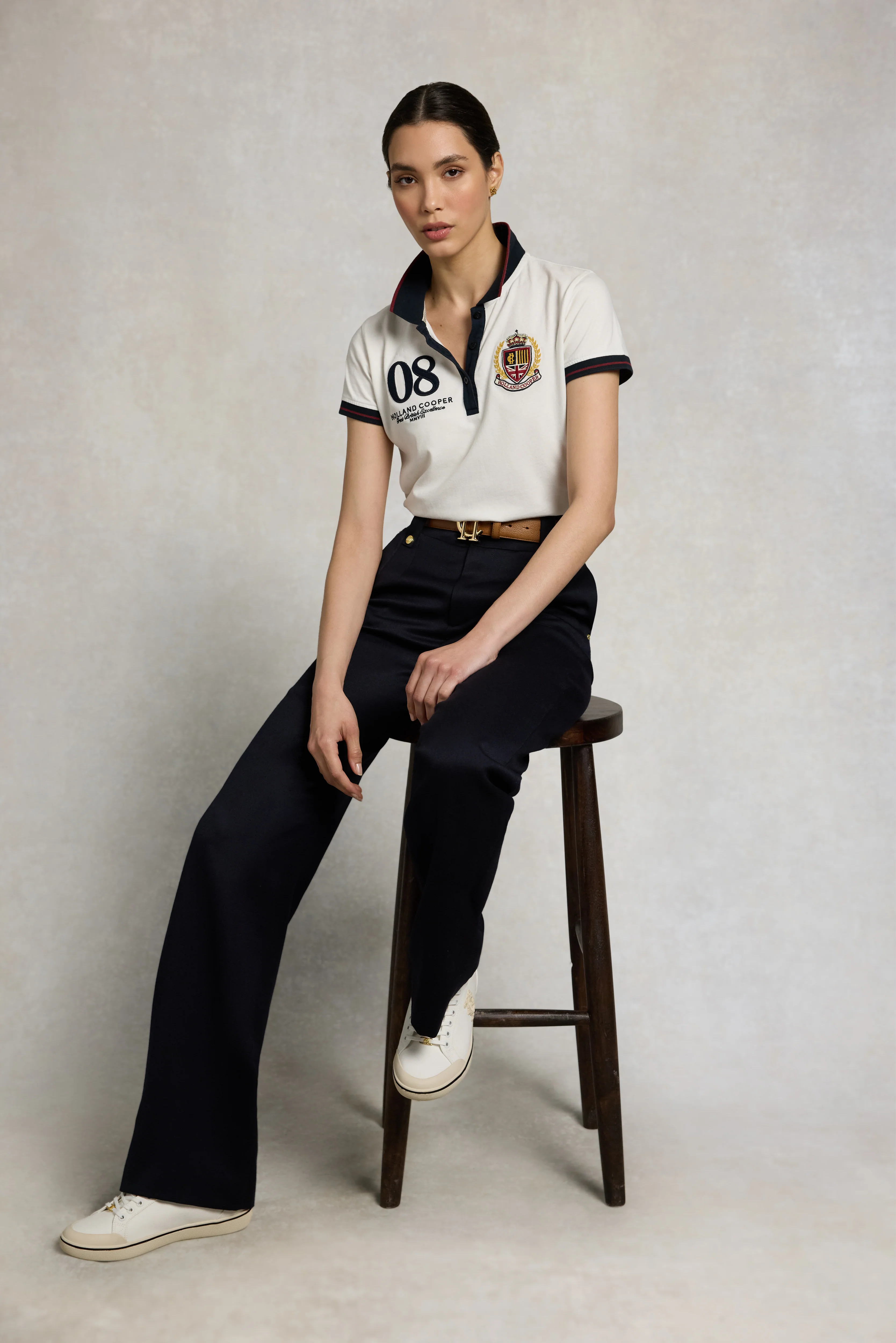 Heritage Short Sleeve Polo Shirt (White) - Image 4