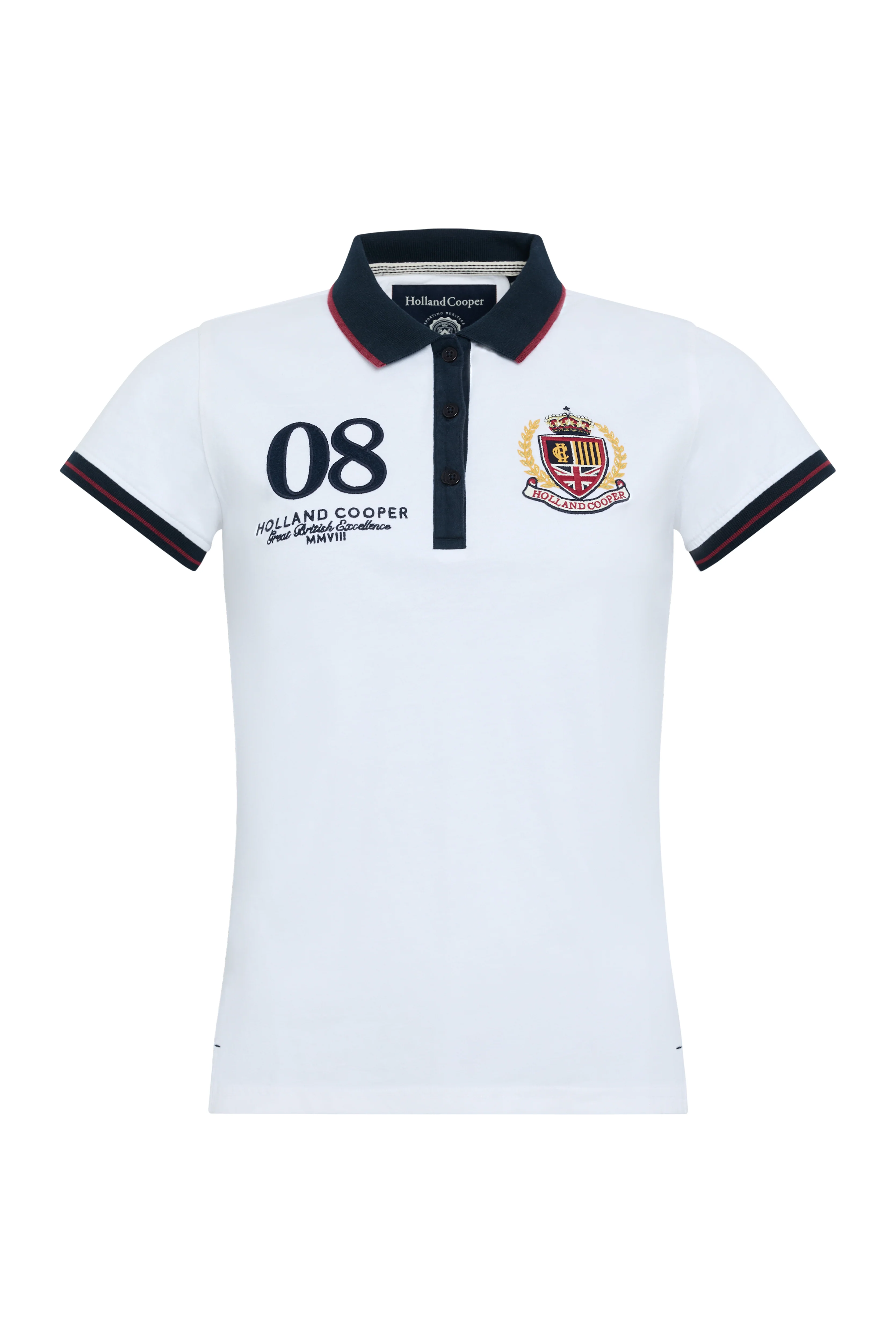 Heritage Short Sleeve Polo Shirt (White) - Image 6