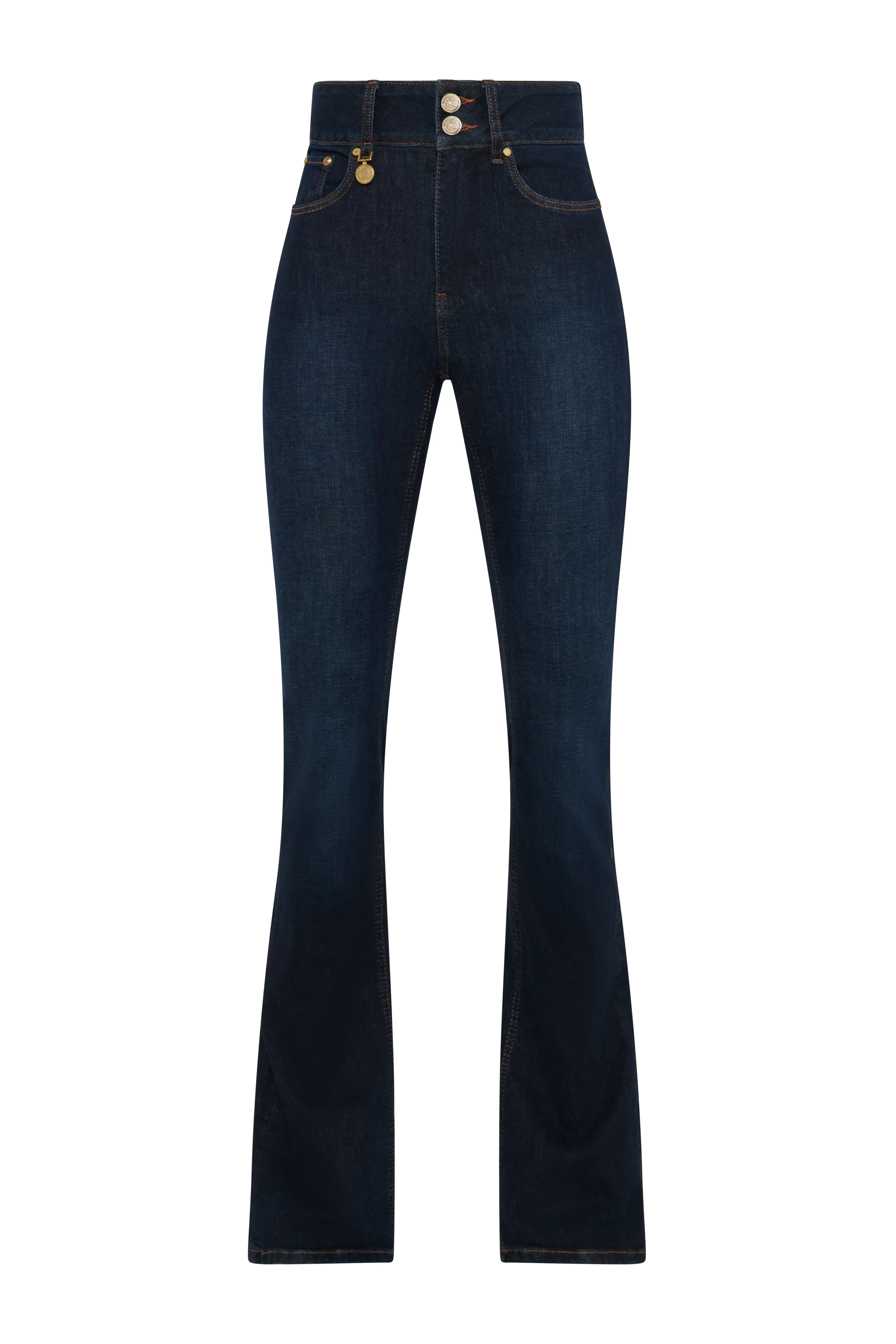 High Rise Flared Jean (Deep Indigo) - Image 4