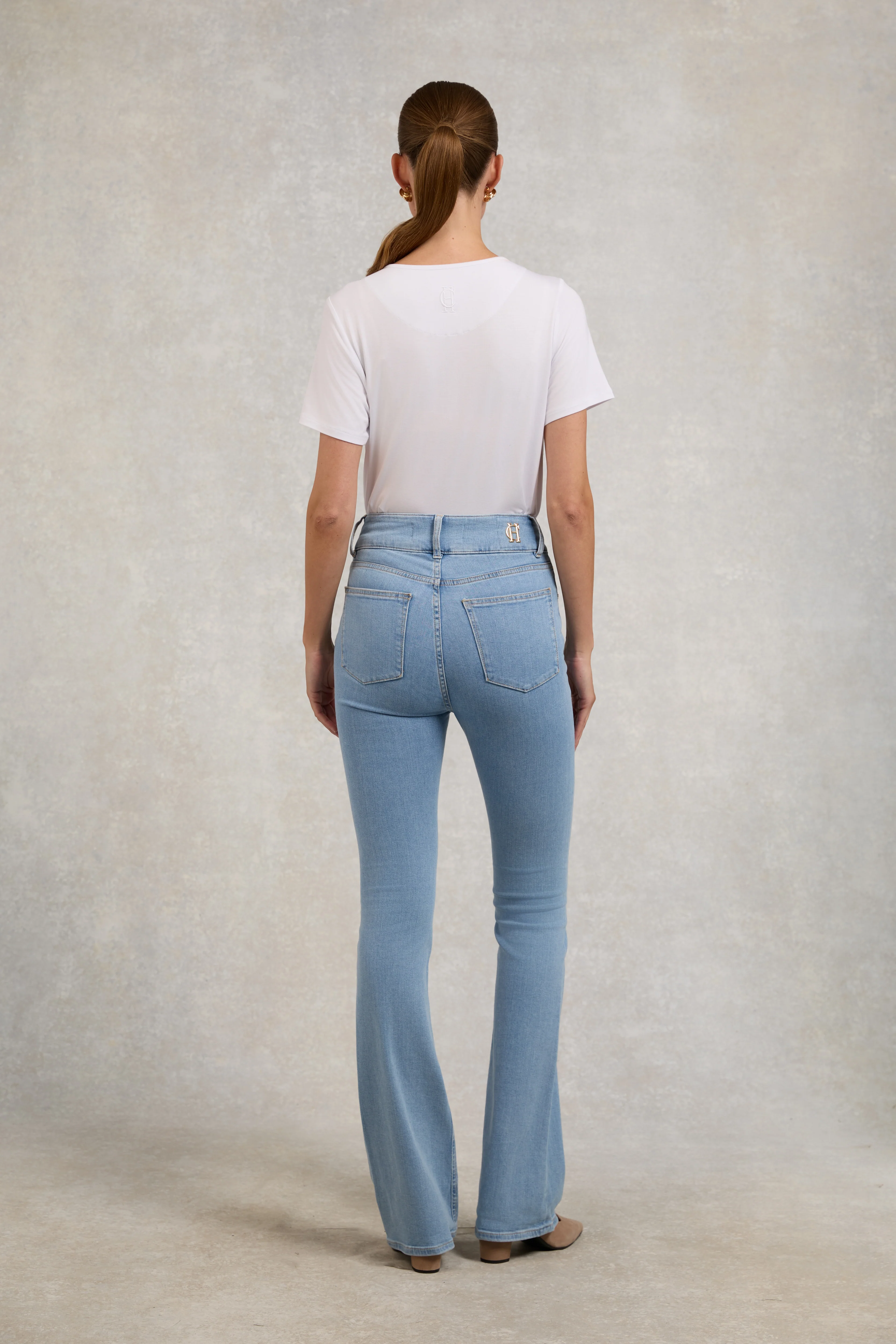 High Rise Flared Jean (Light Denim) - Image 5