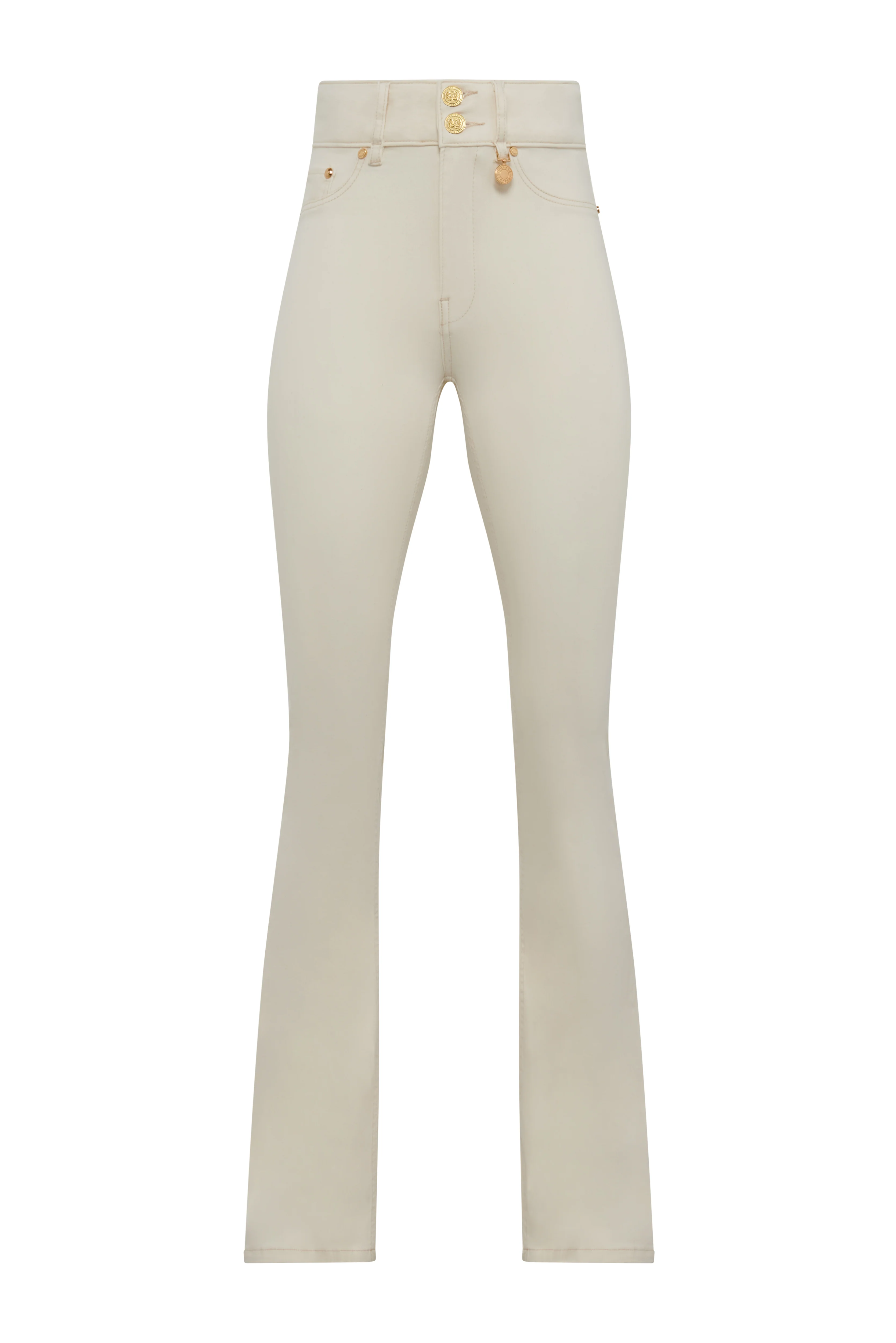 High Rise Flared Jean (Oatmeal) - Image 4