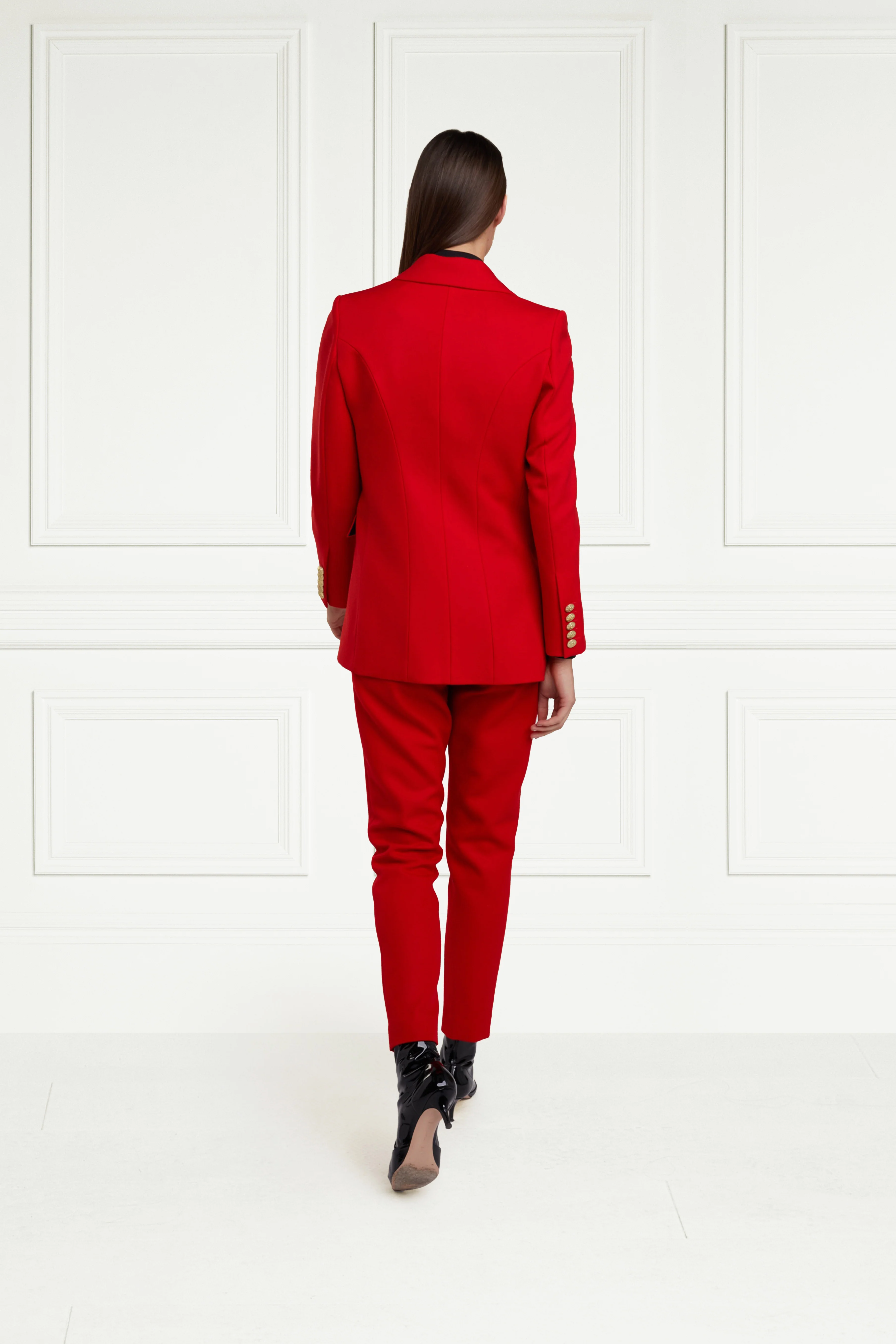 High Waisted Peg Trouser (Red Barathea) - Image 3